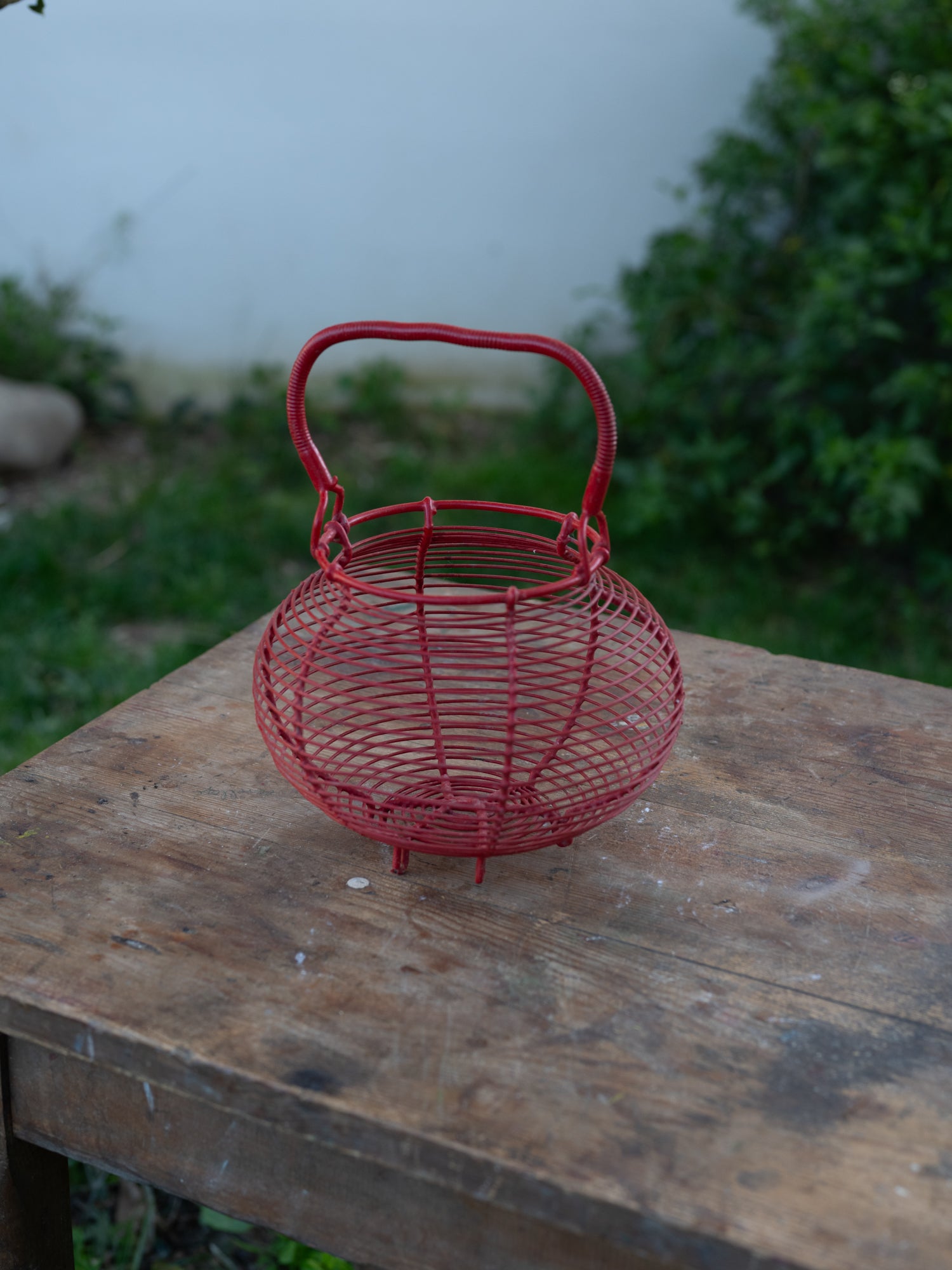 Vintage French Egg Basket | Red