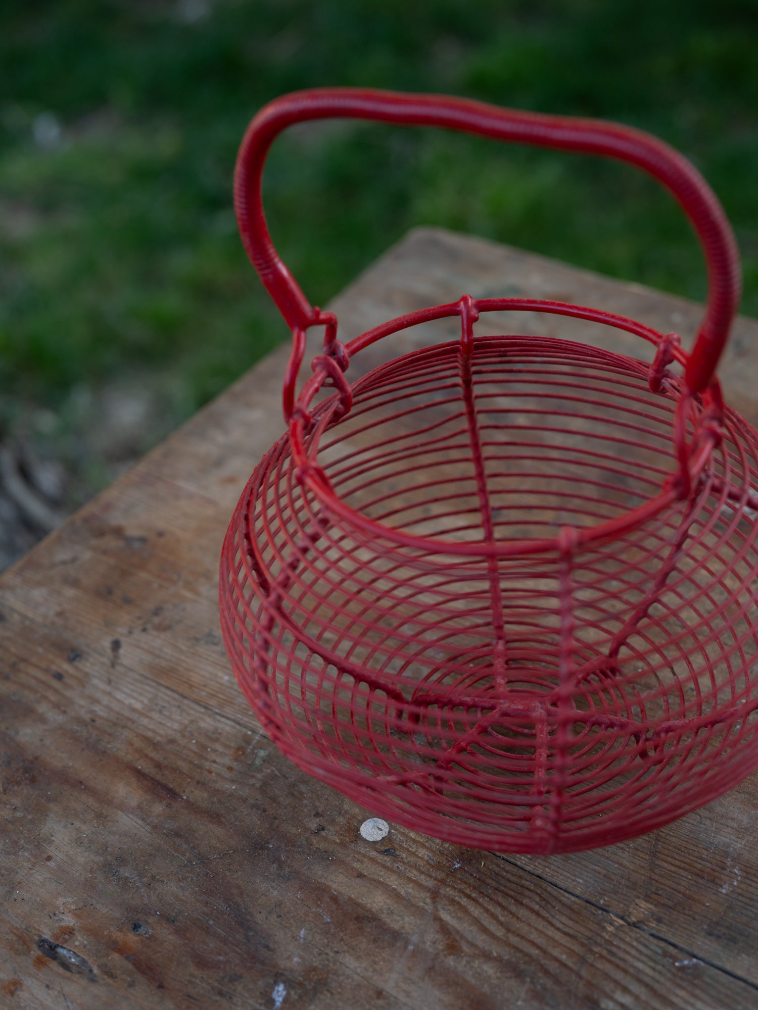 Vintage French Egg Basket | Red