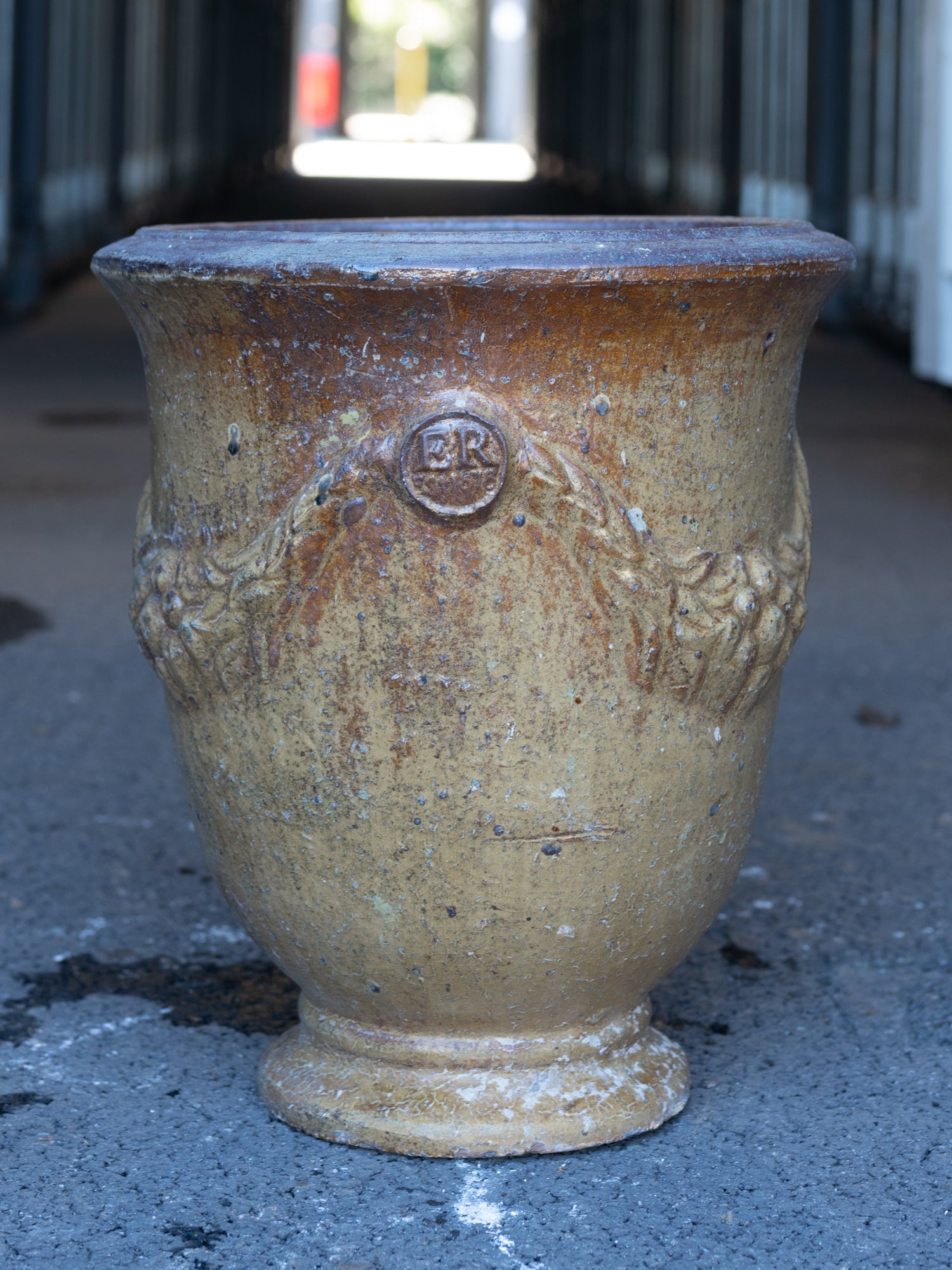 Vintage French Anduze Urn | Mustard
