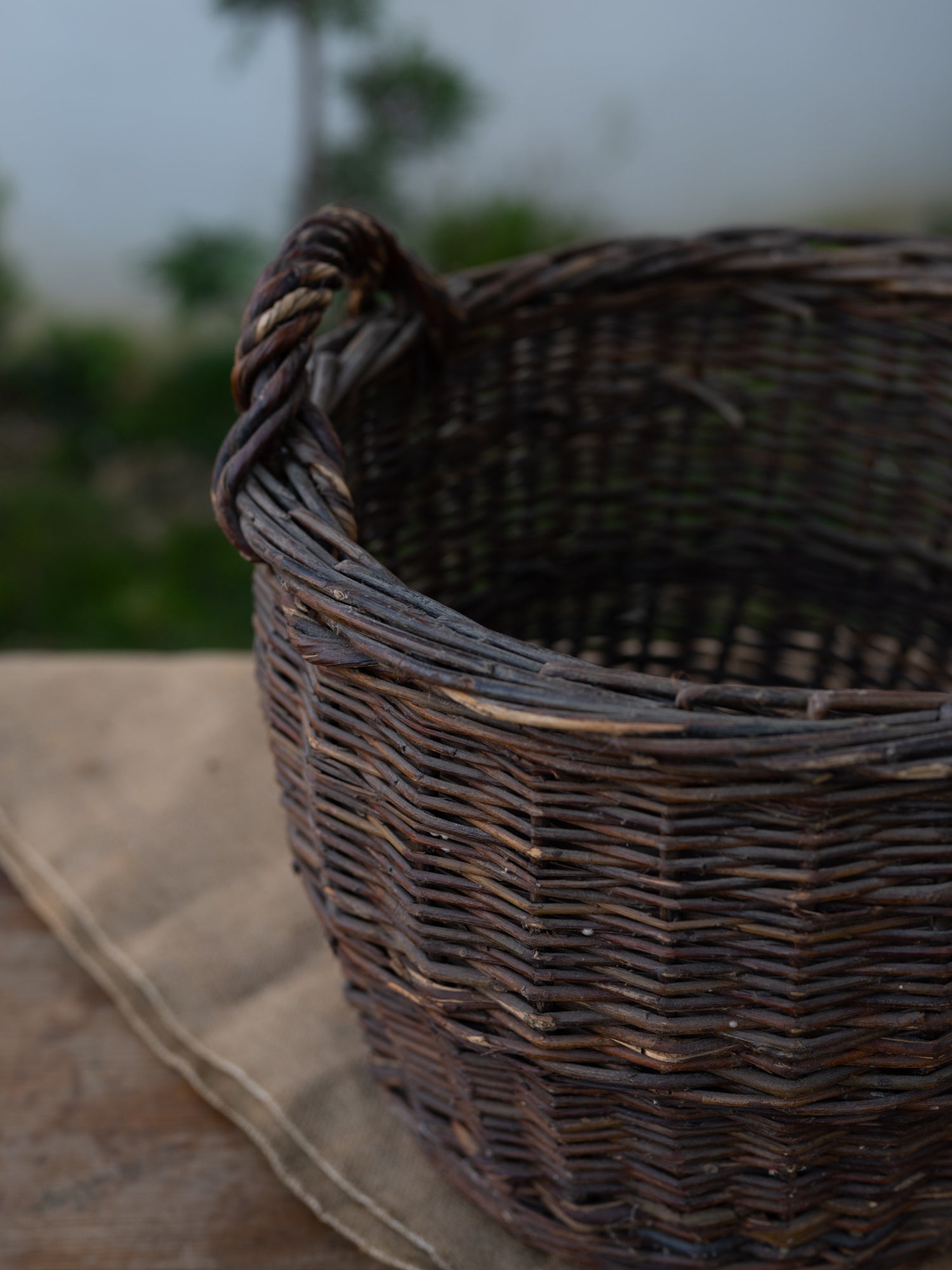 Vintage French Basket | Double Handle | Dark