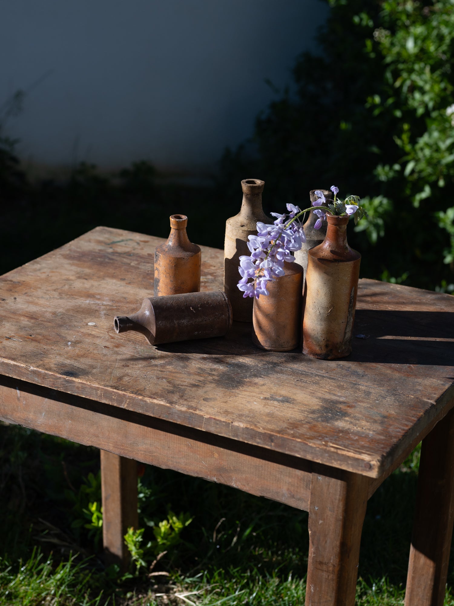 Antique French Ceramic Ale Bottles