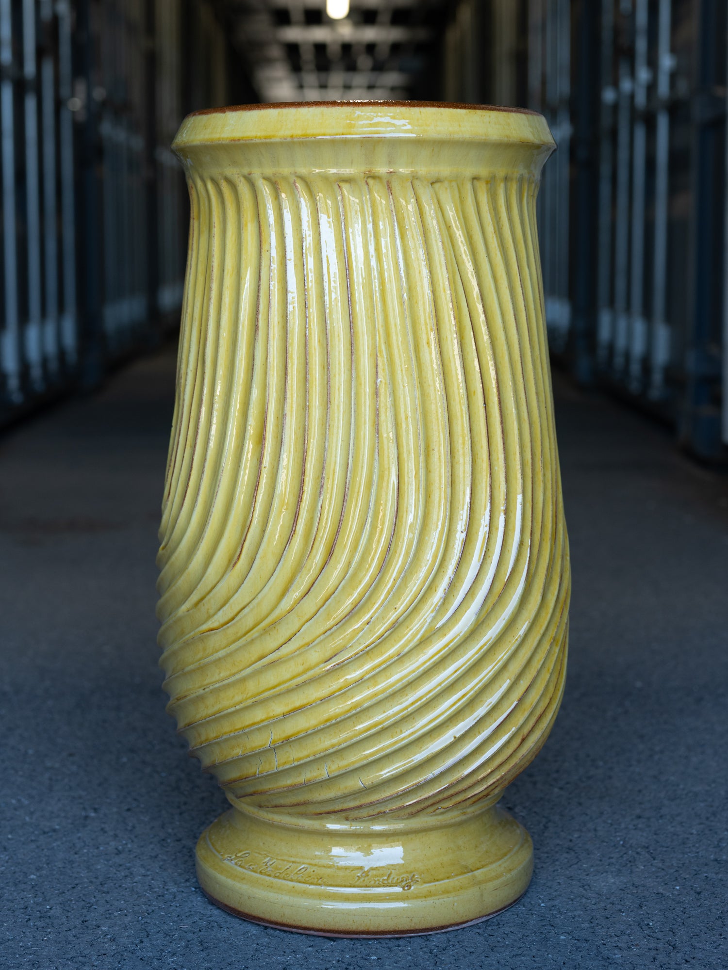 Anduze Tall Planter | Ribbed | Yellow