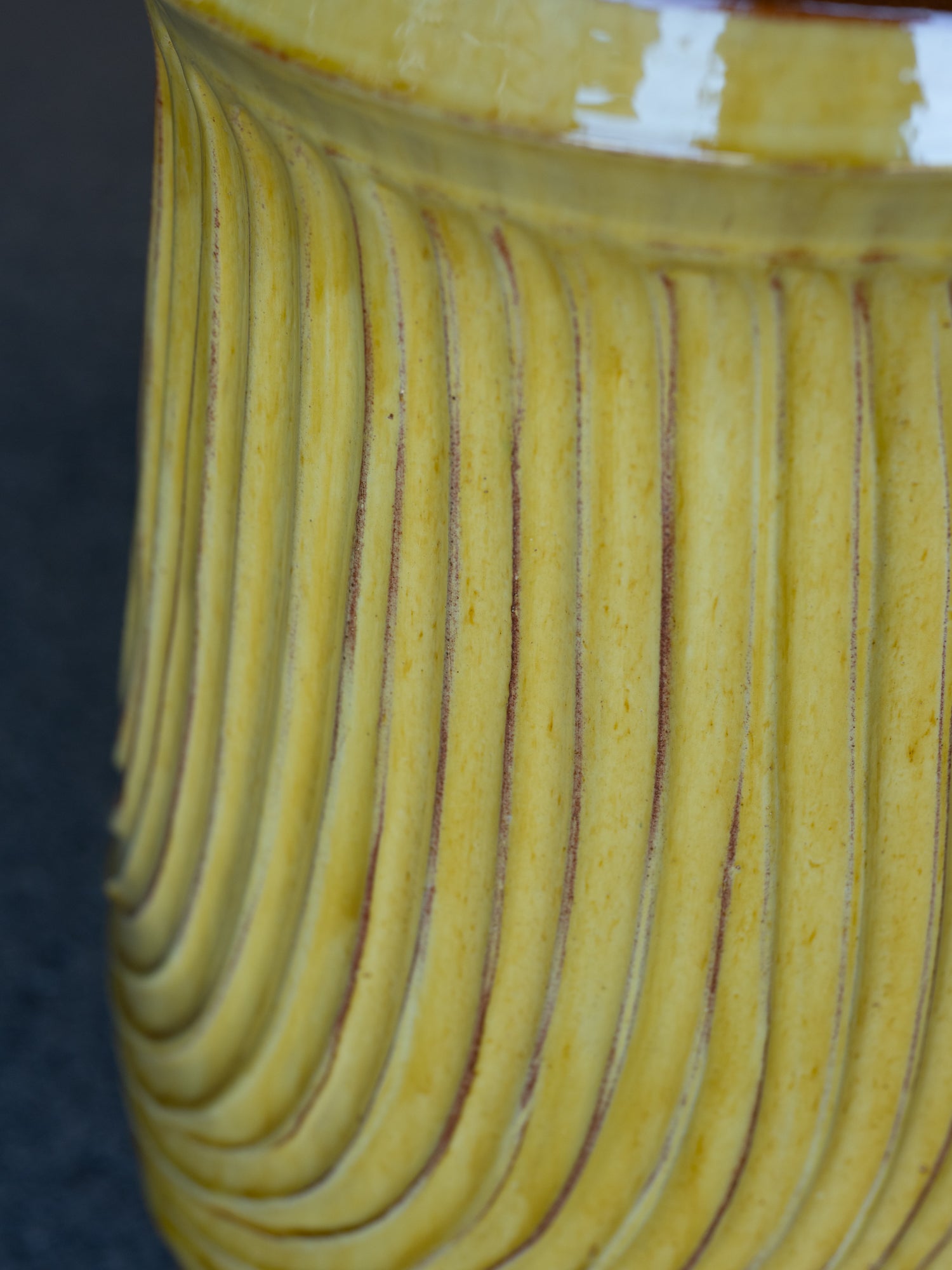 Anduze Tall Planter | Ribbed | Yellow