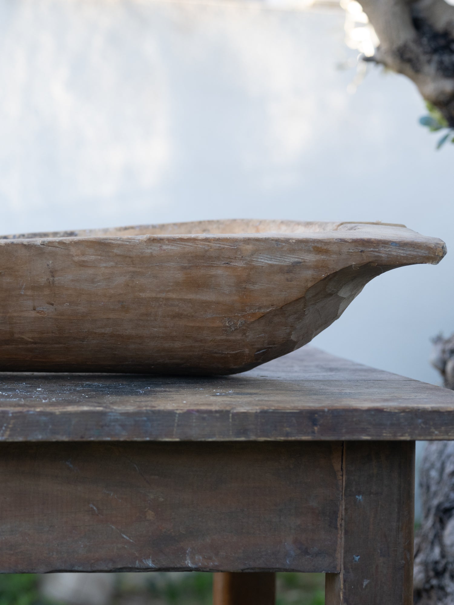 Vintage French Dough Bowl | Rustic