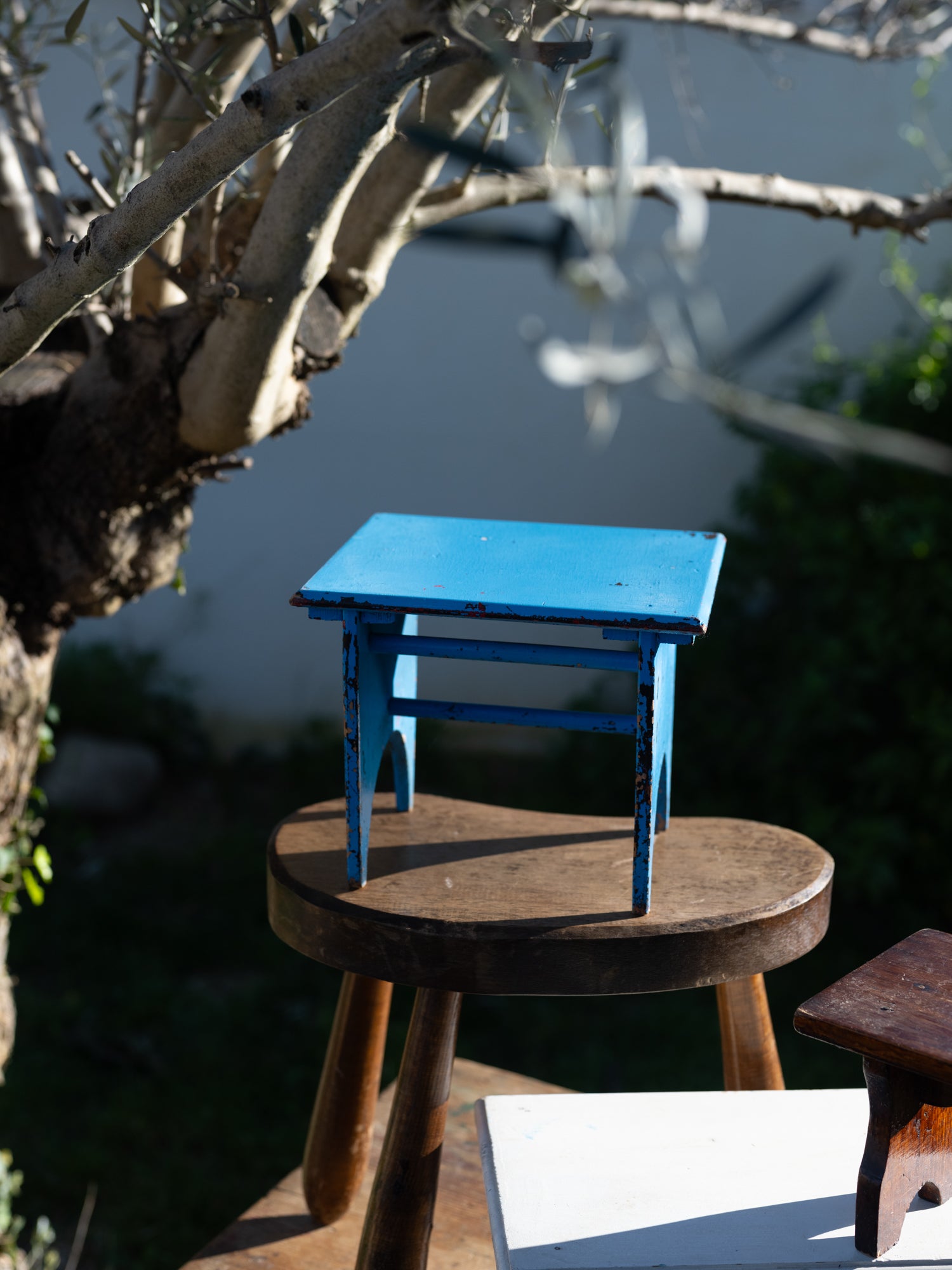 Vintage French Stool | Little Blue