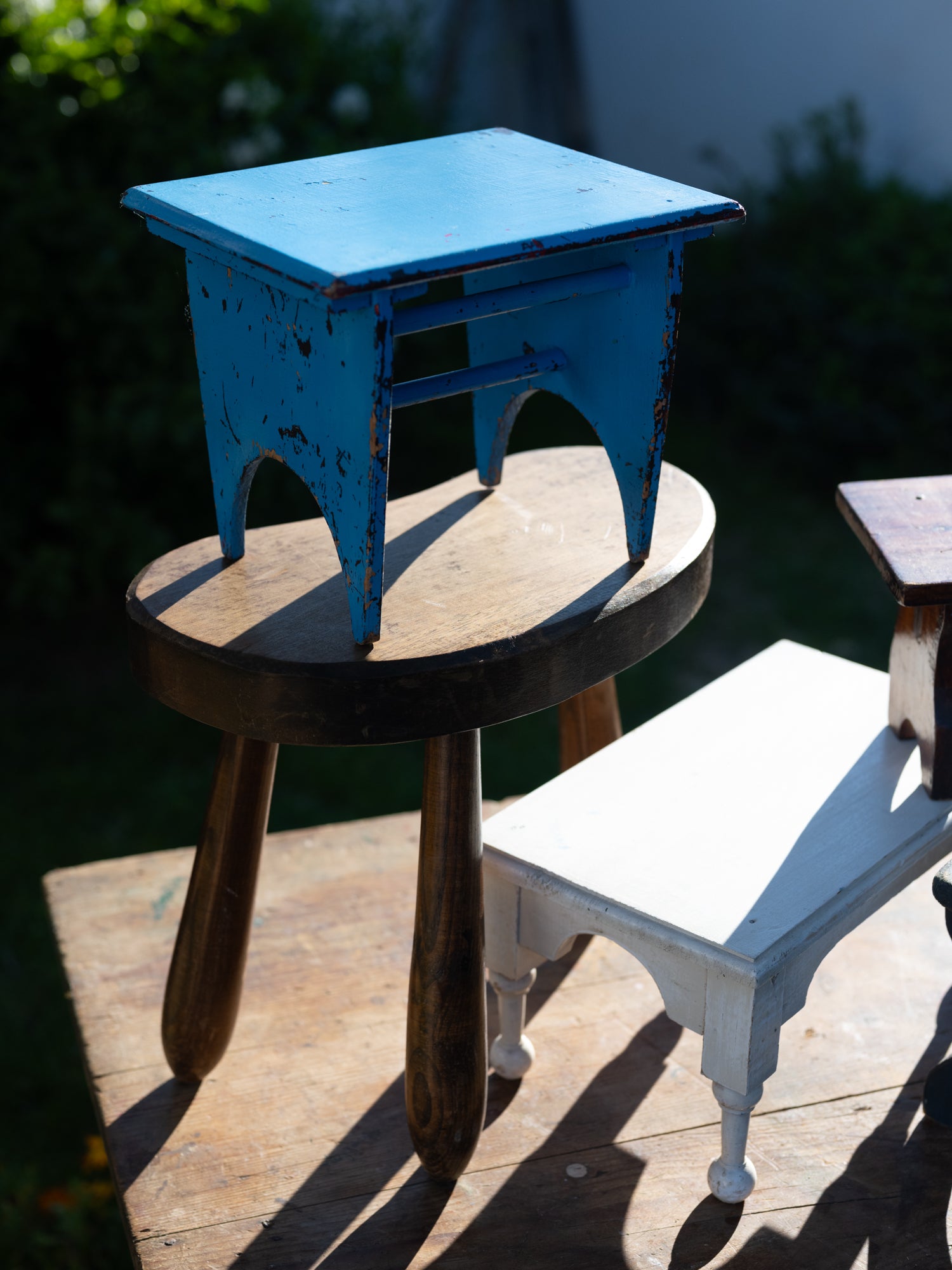 Vintage French Stool | Little Blue