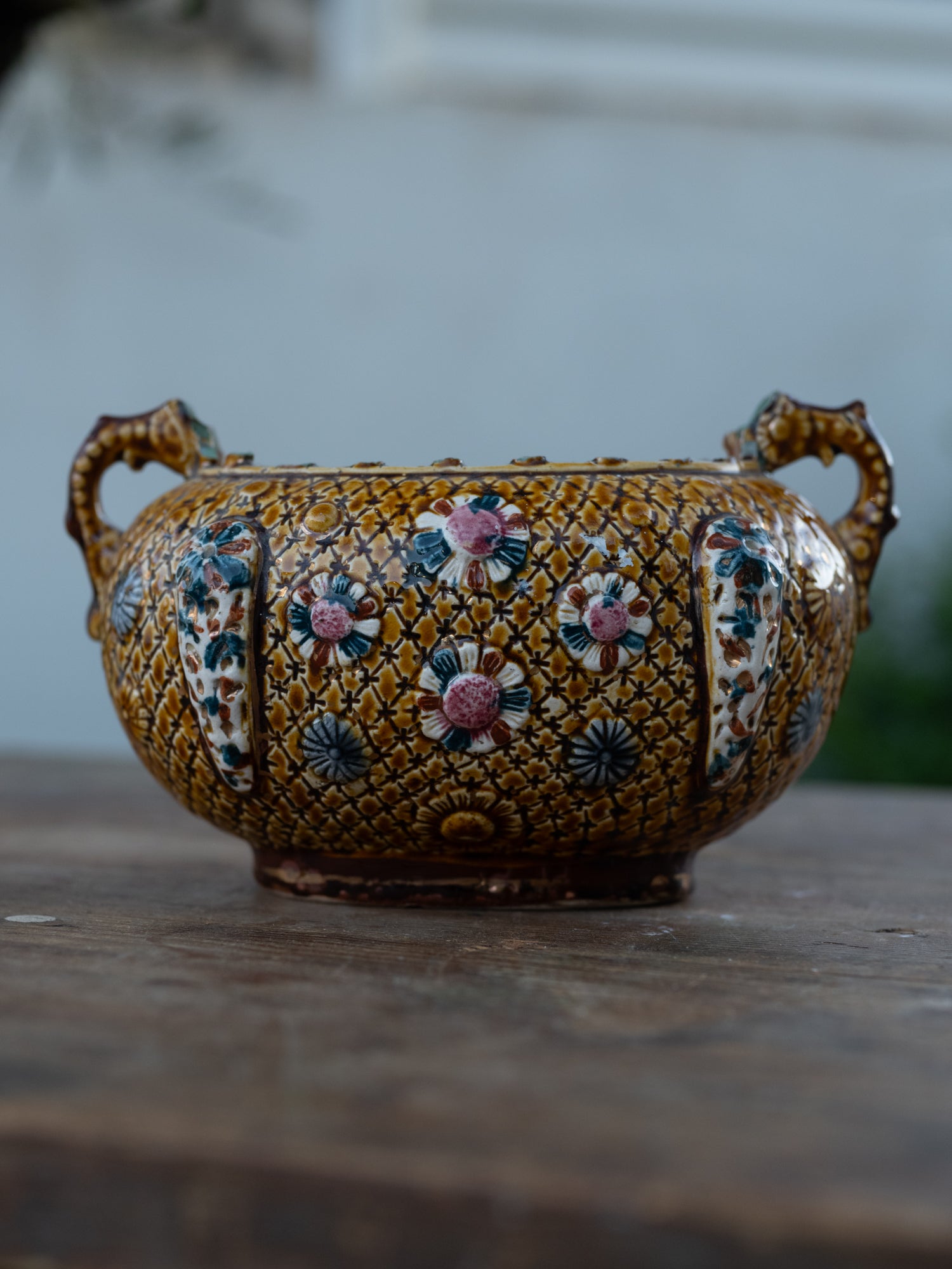 Vintage English Ceramic Vessel | Herculaneum Majolica