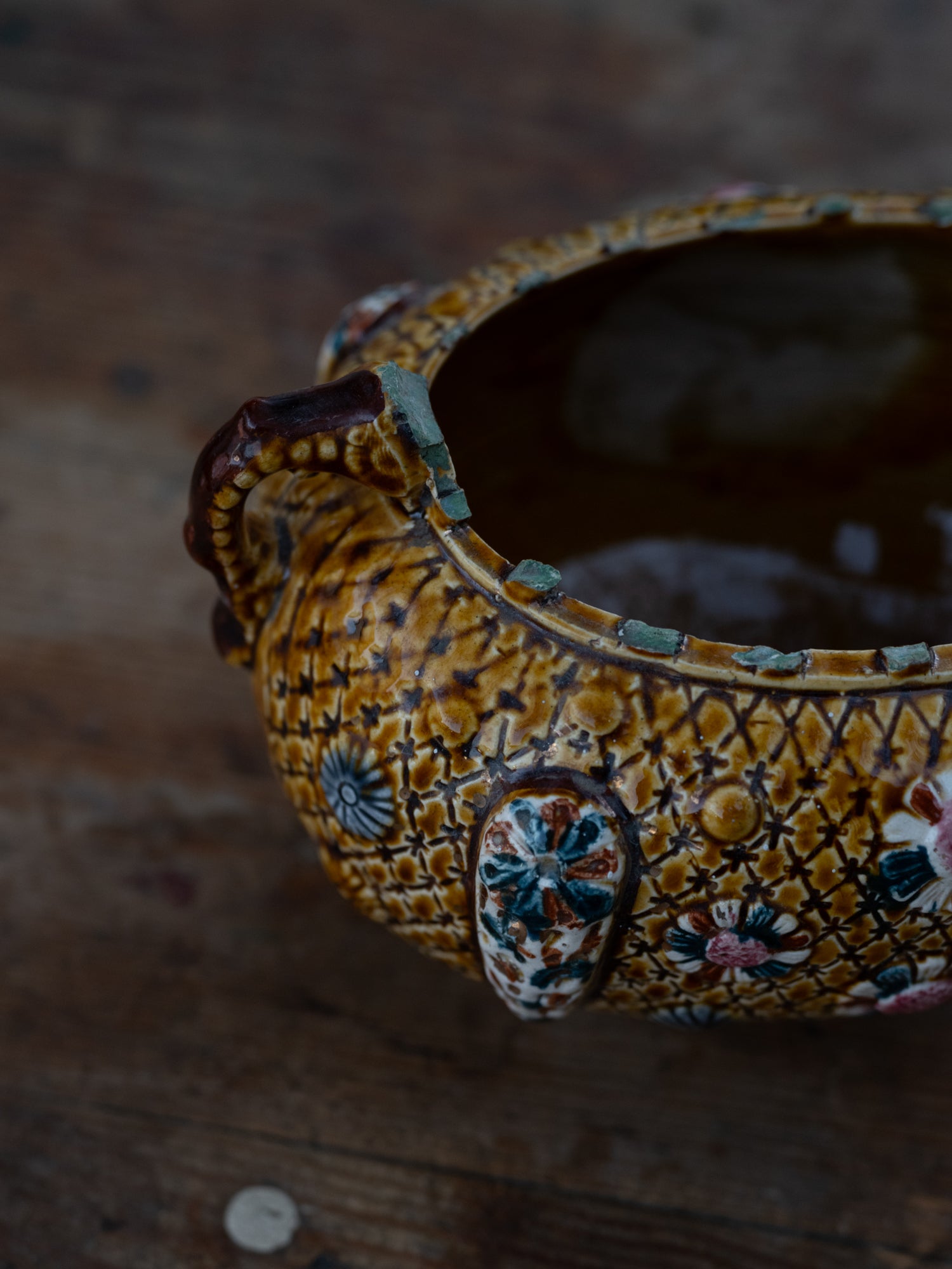 Vintage English Ceramic Vessel | Herculaneum Majolica