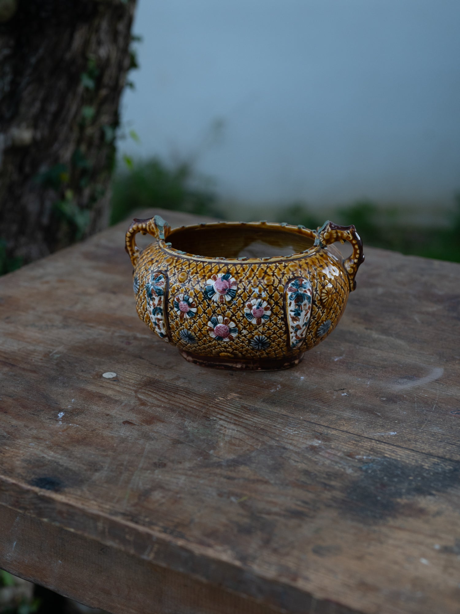 Vintage English Ceramic Vessel | Herculaneum Majolica