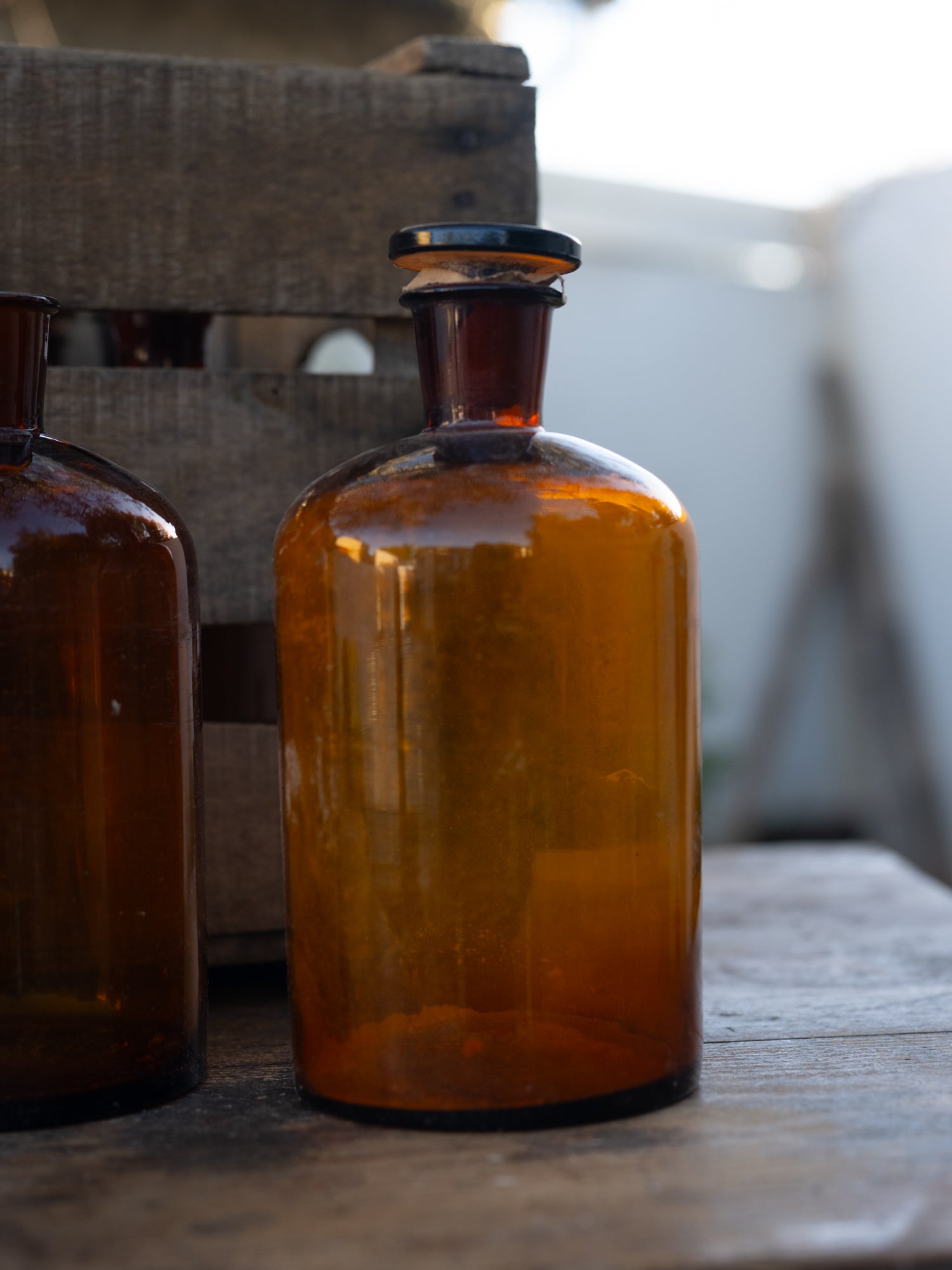 Vintage French Apothecary Bottles | Wide