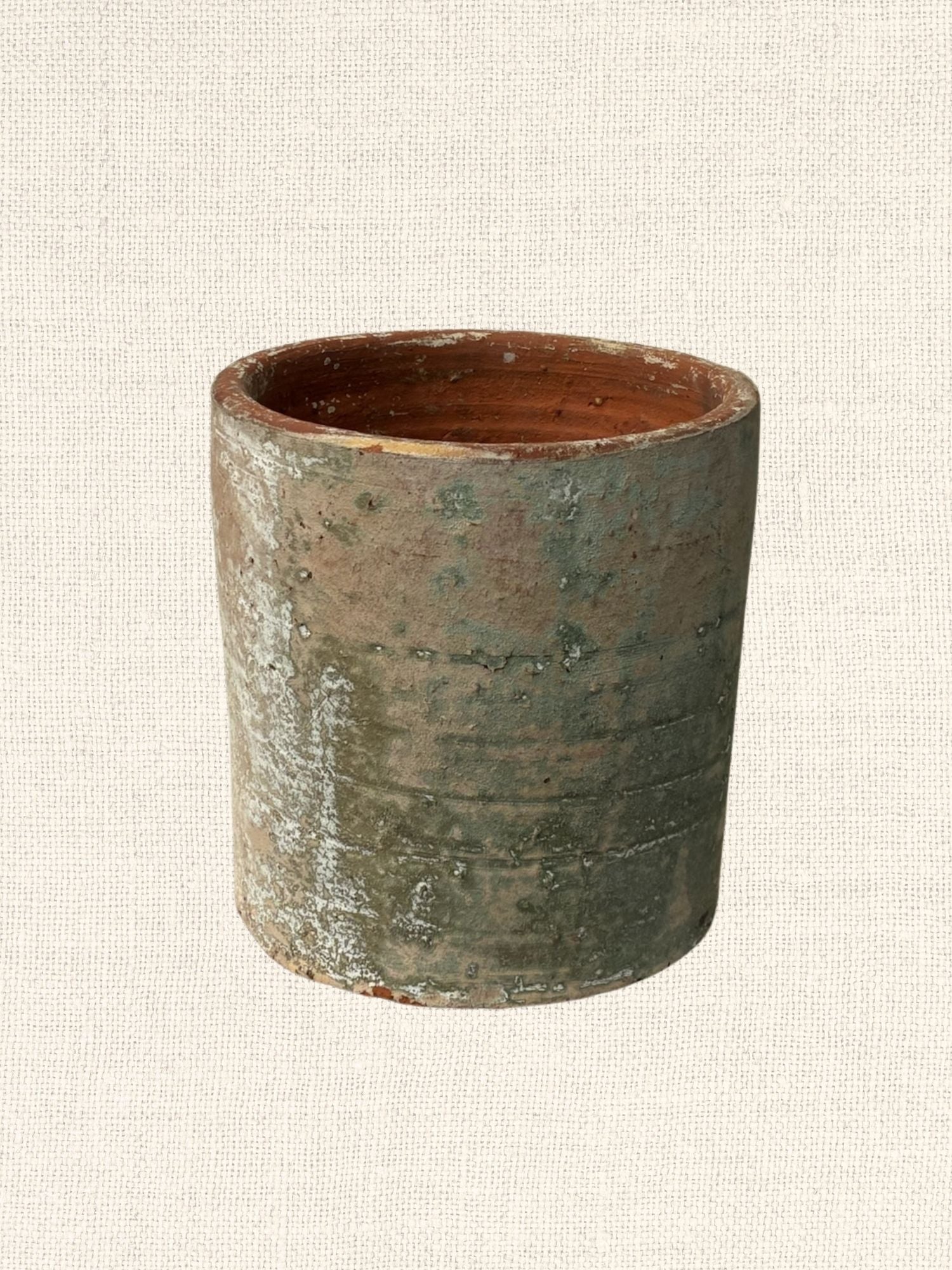 Small Cylinder Pot | Antique White | Vietmanese