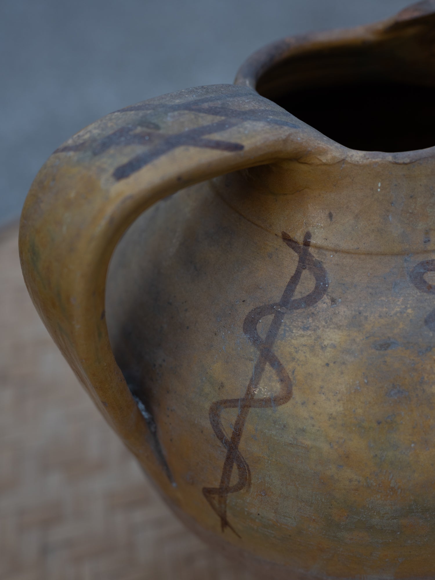 Vintage French Clay Vessel | Handpainted Sorano