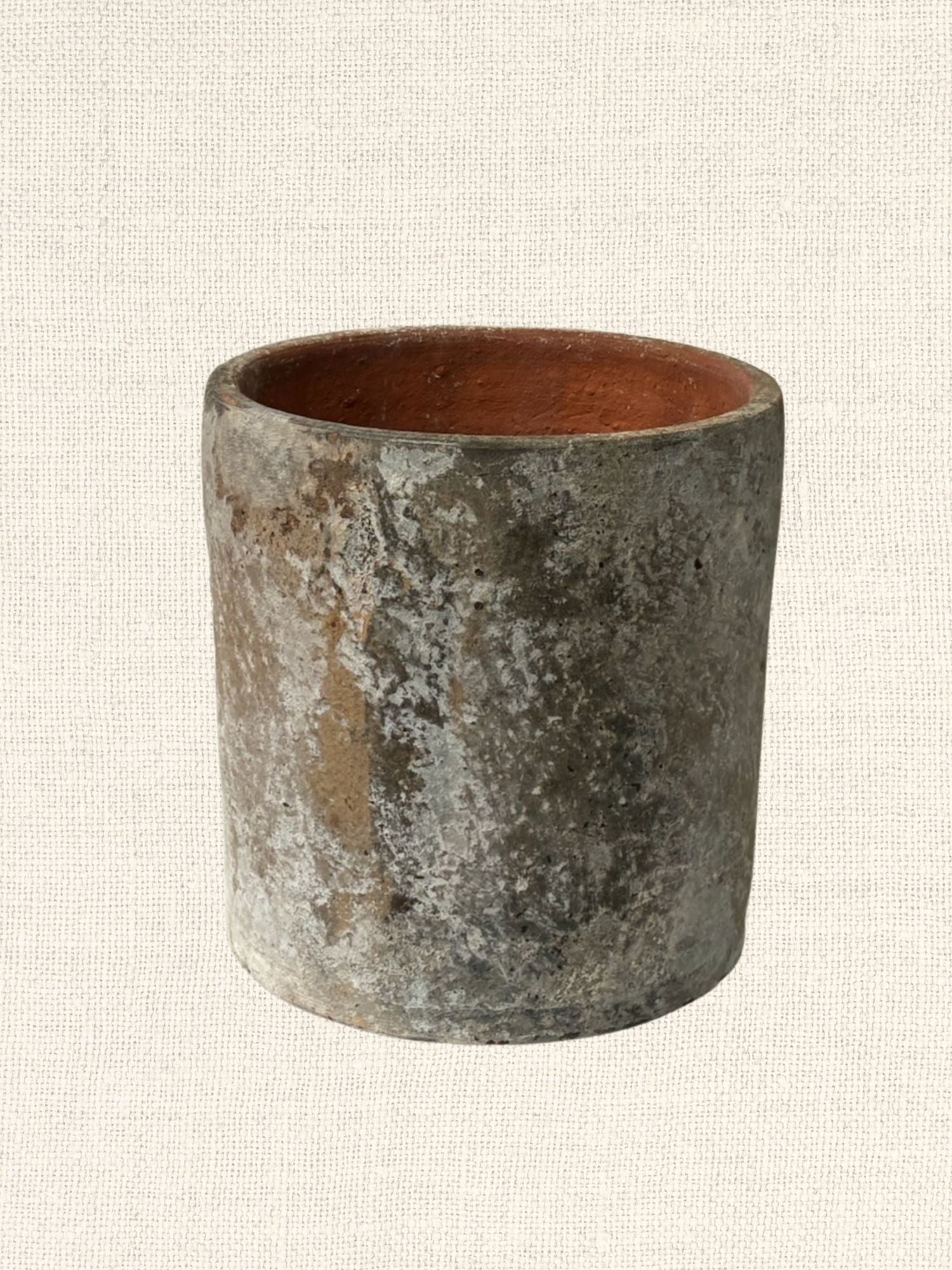 Small Cylinder Pot | Antique White | Vietmanese