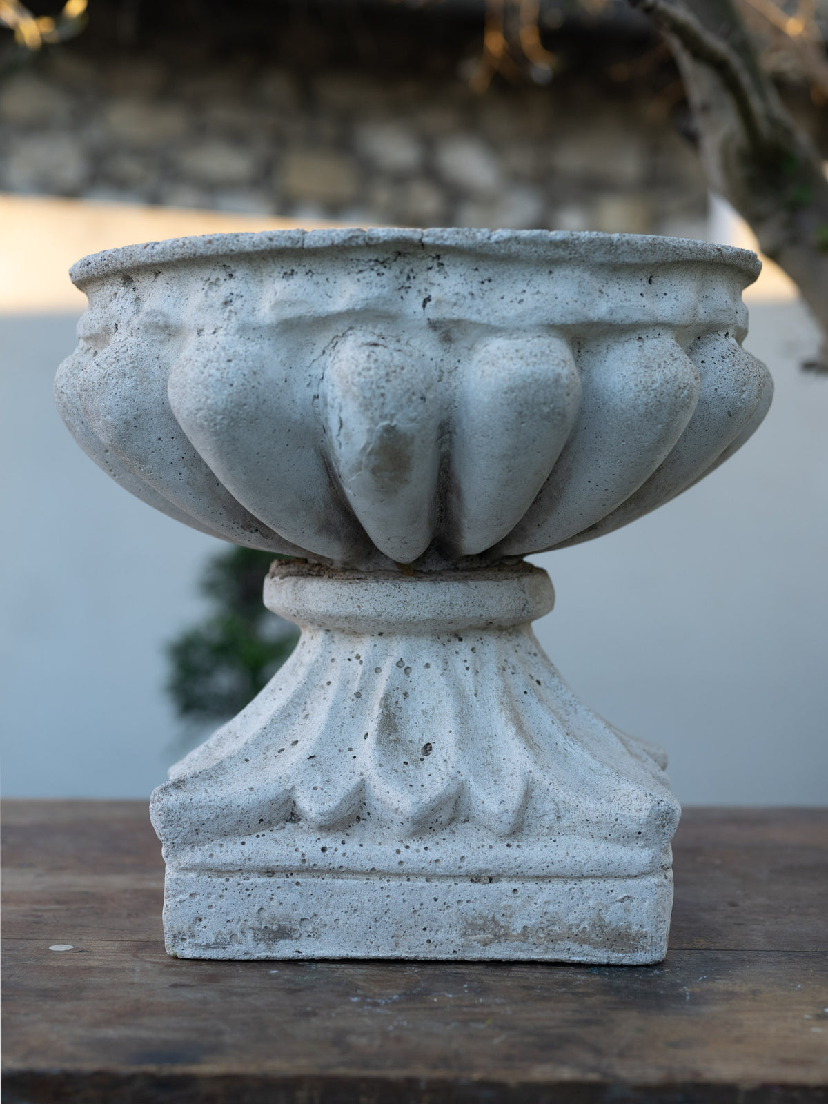 Vintage Cast-Stone Garden Urn | Small