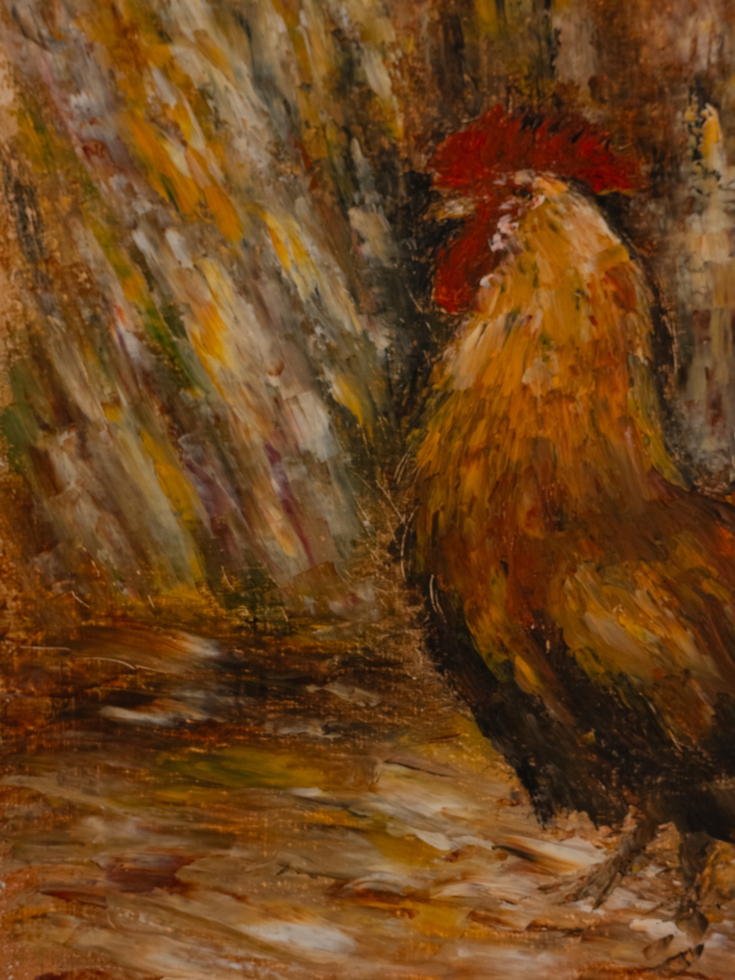 Vintage French Art | Rooster on Canvas