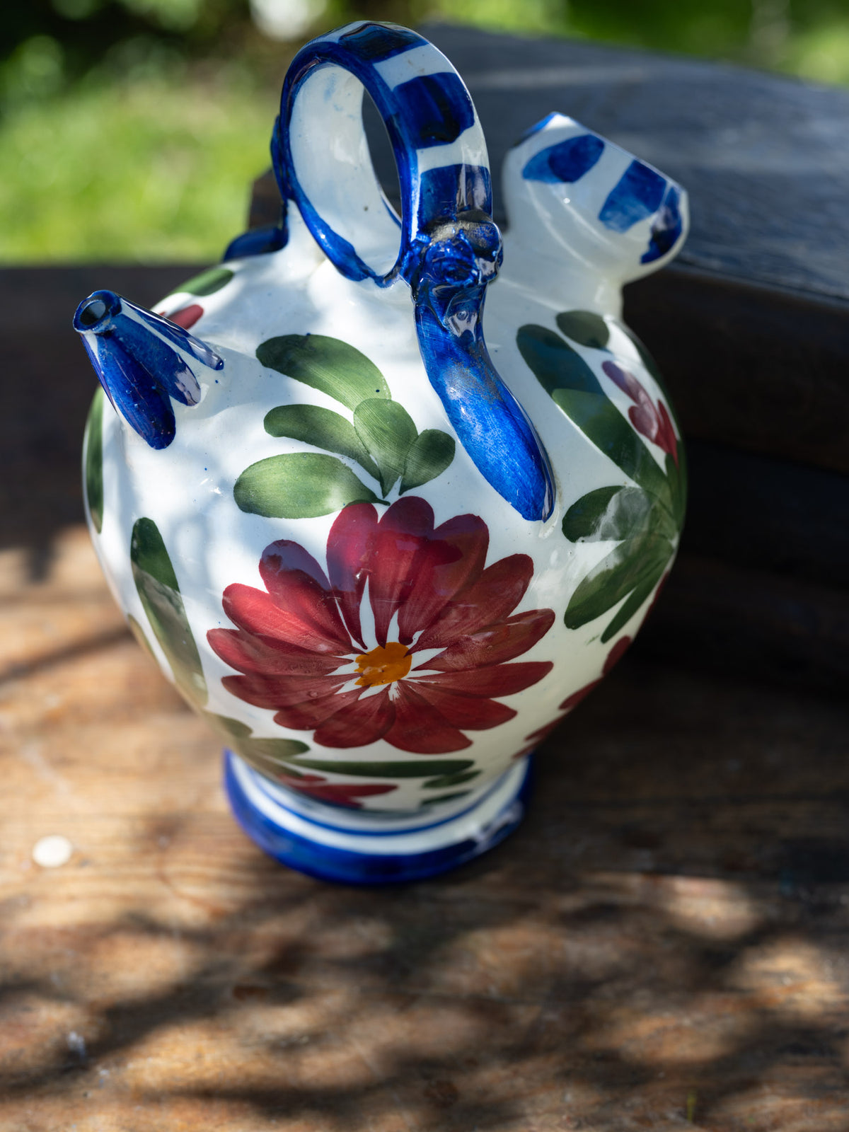 Vintage French Water Jug | Handpainted Floral | Medium