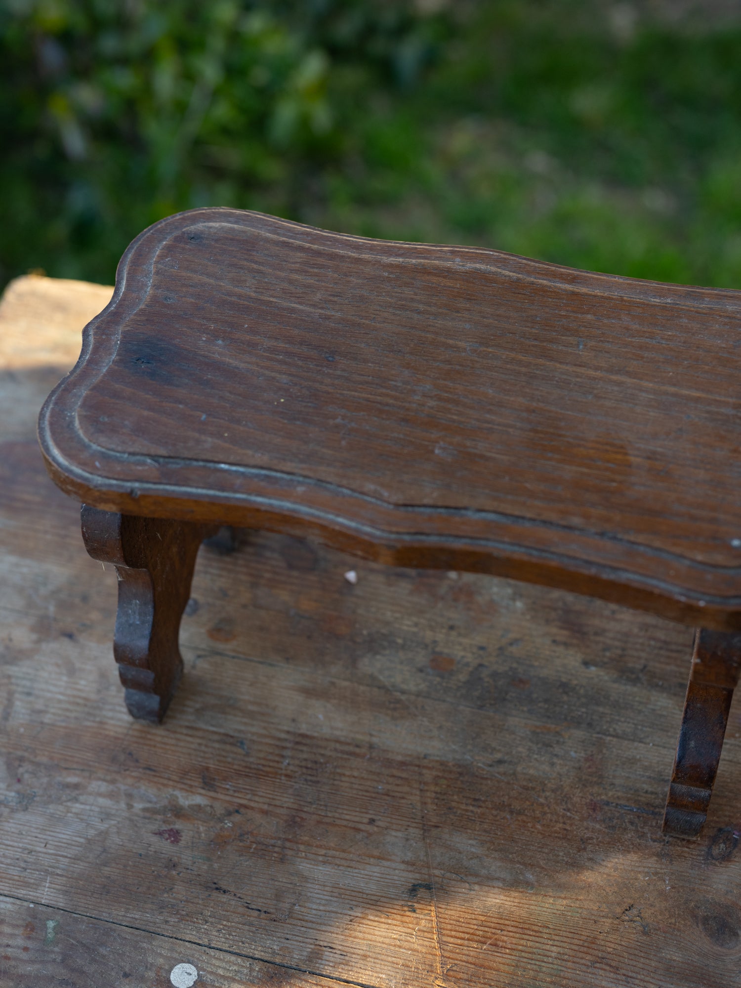 Vintage French Carved Mini Stool