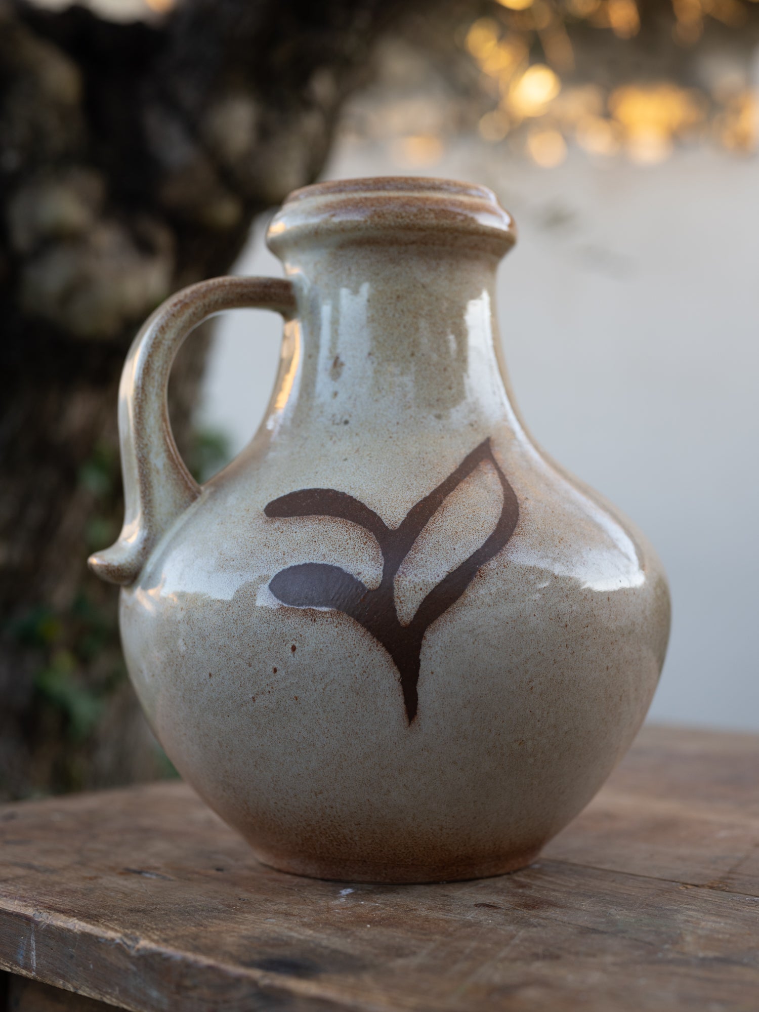 Small Vintage French Ceramic Vessel | Handle
