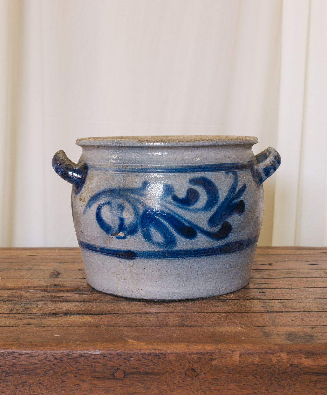 Vtg German Blue Salt Glaze Crock | M