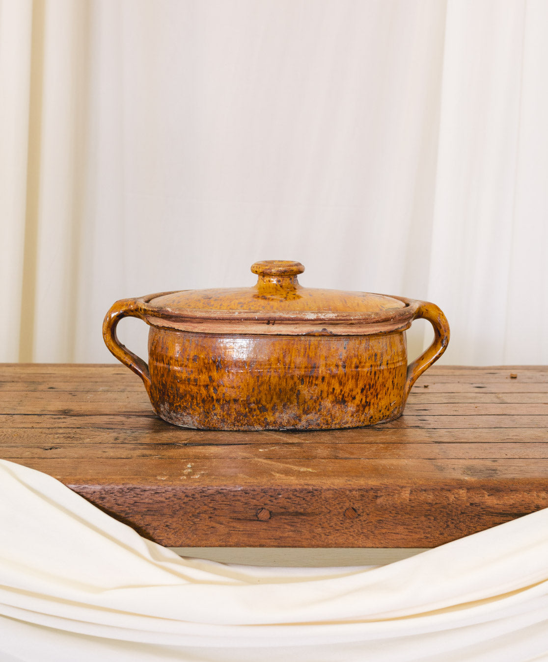 Vtg French Cooking Stoneware | Stew Dish w/ Lid
