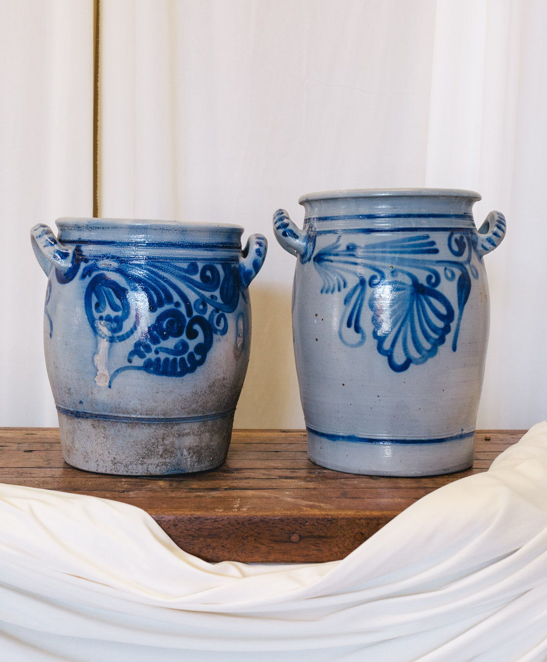 Vtg German Blue Salt Glaze Crock | XL