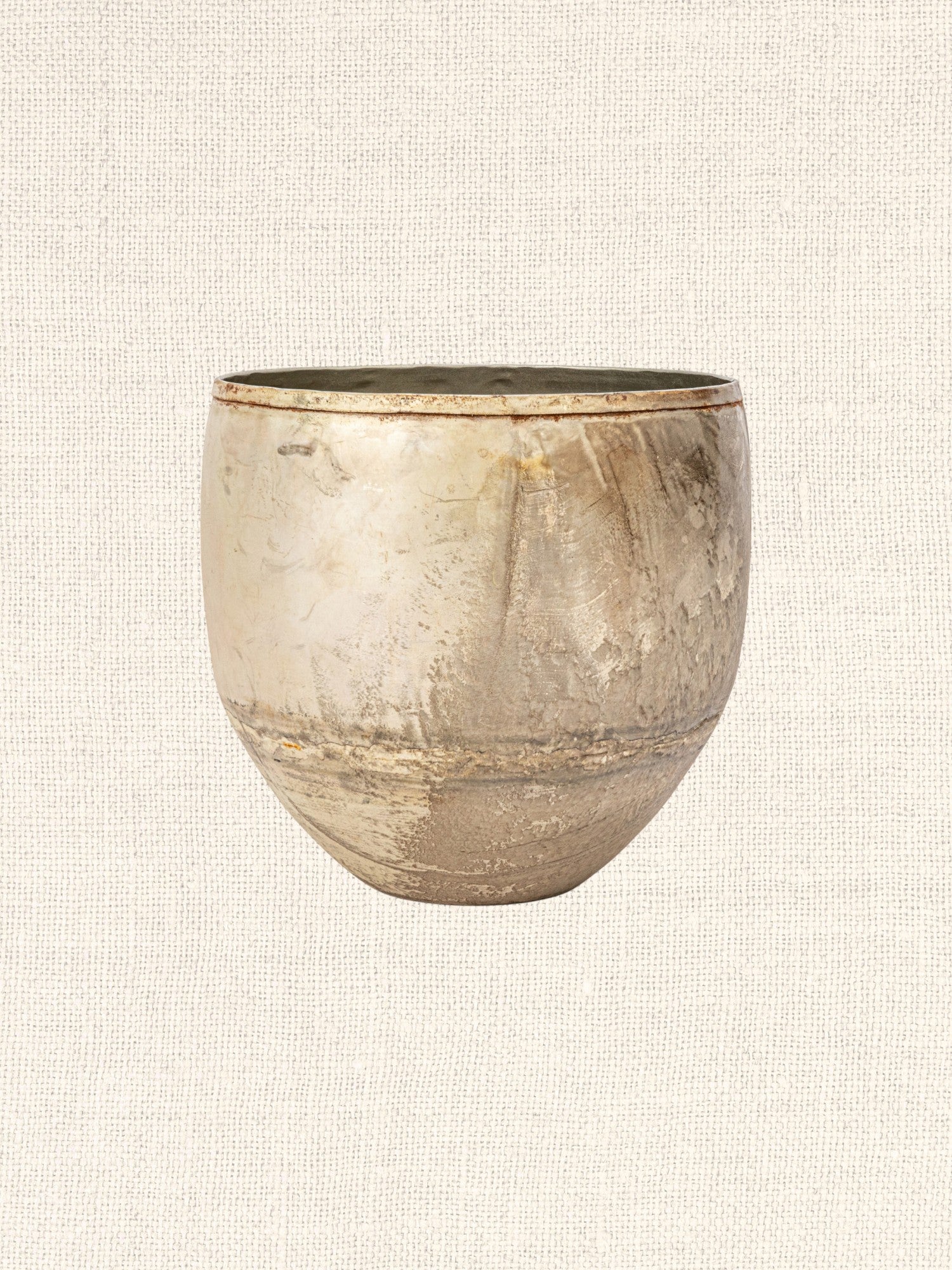Metal Planters, Distressed Pewter Finish