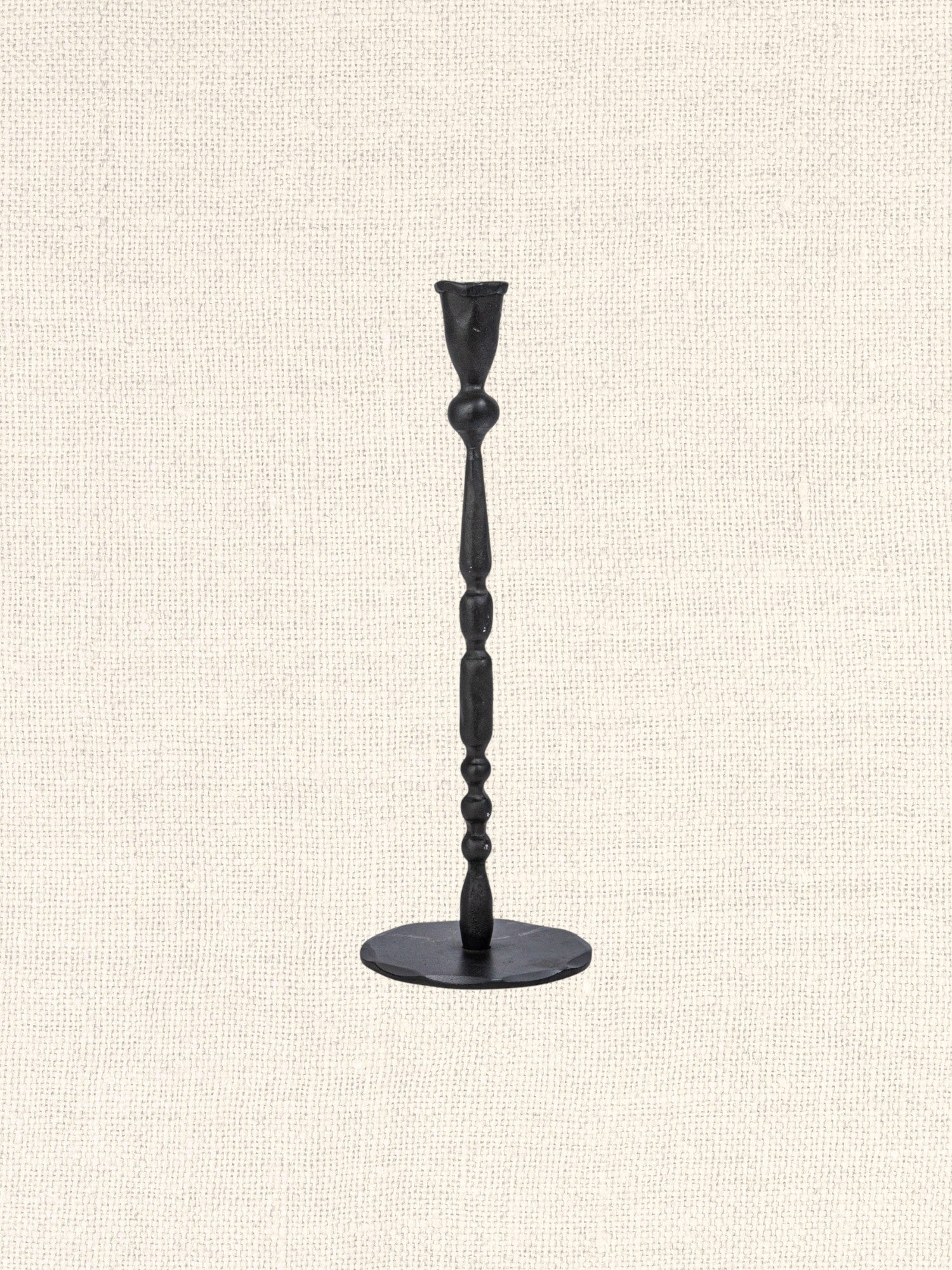 Hand-Forged Cast Iron Taper Holder | Black