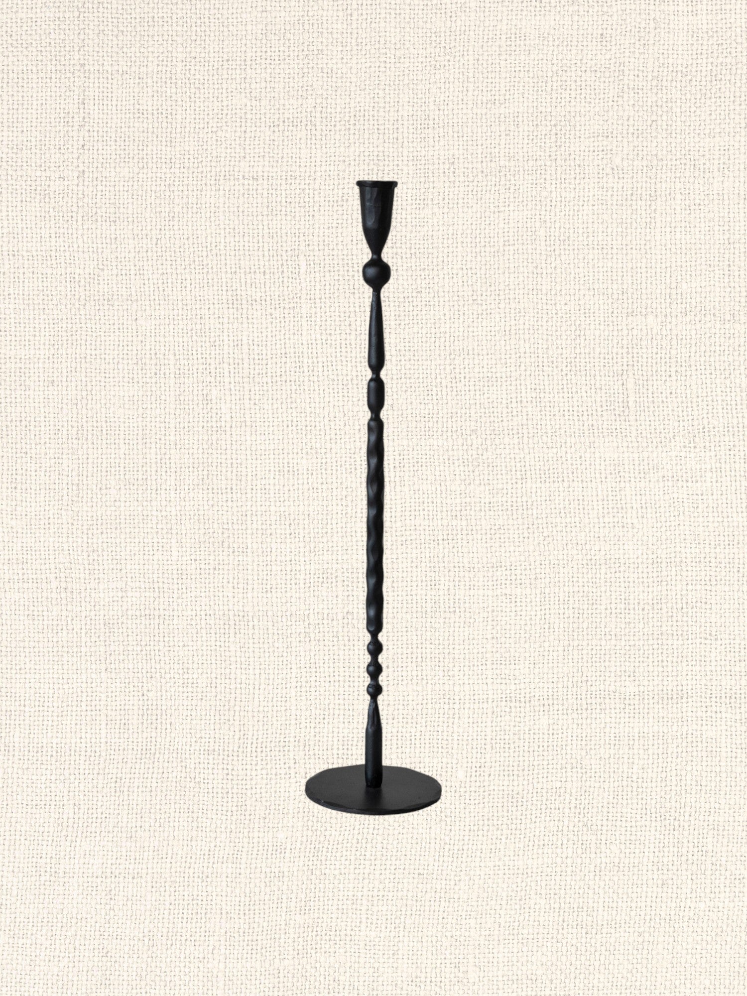 Hand-Forged Cast Iron Taper Holder | Black | Tall