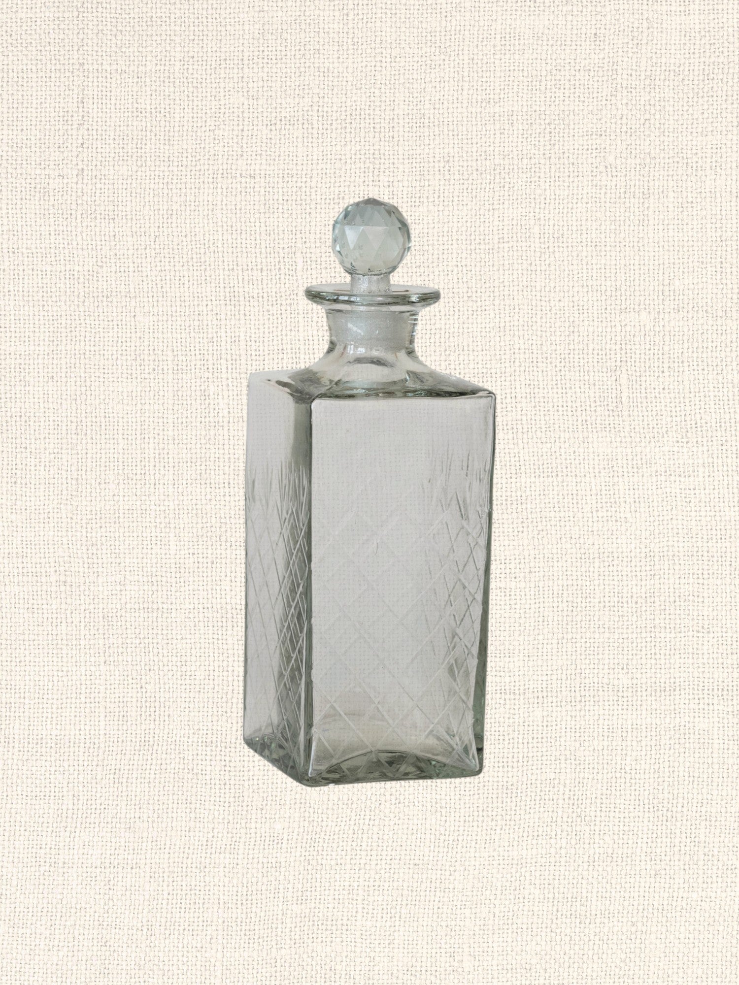 30 oz. Recycled Etched Glass Decanter w/ Glass Stopper