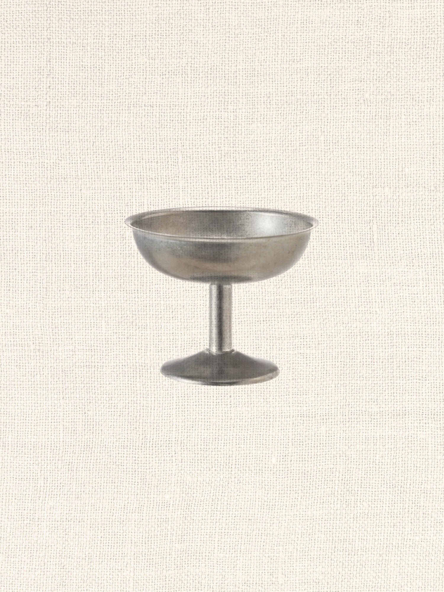 Stainless Steel Footed Coupe Glass | Pewter Finish