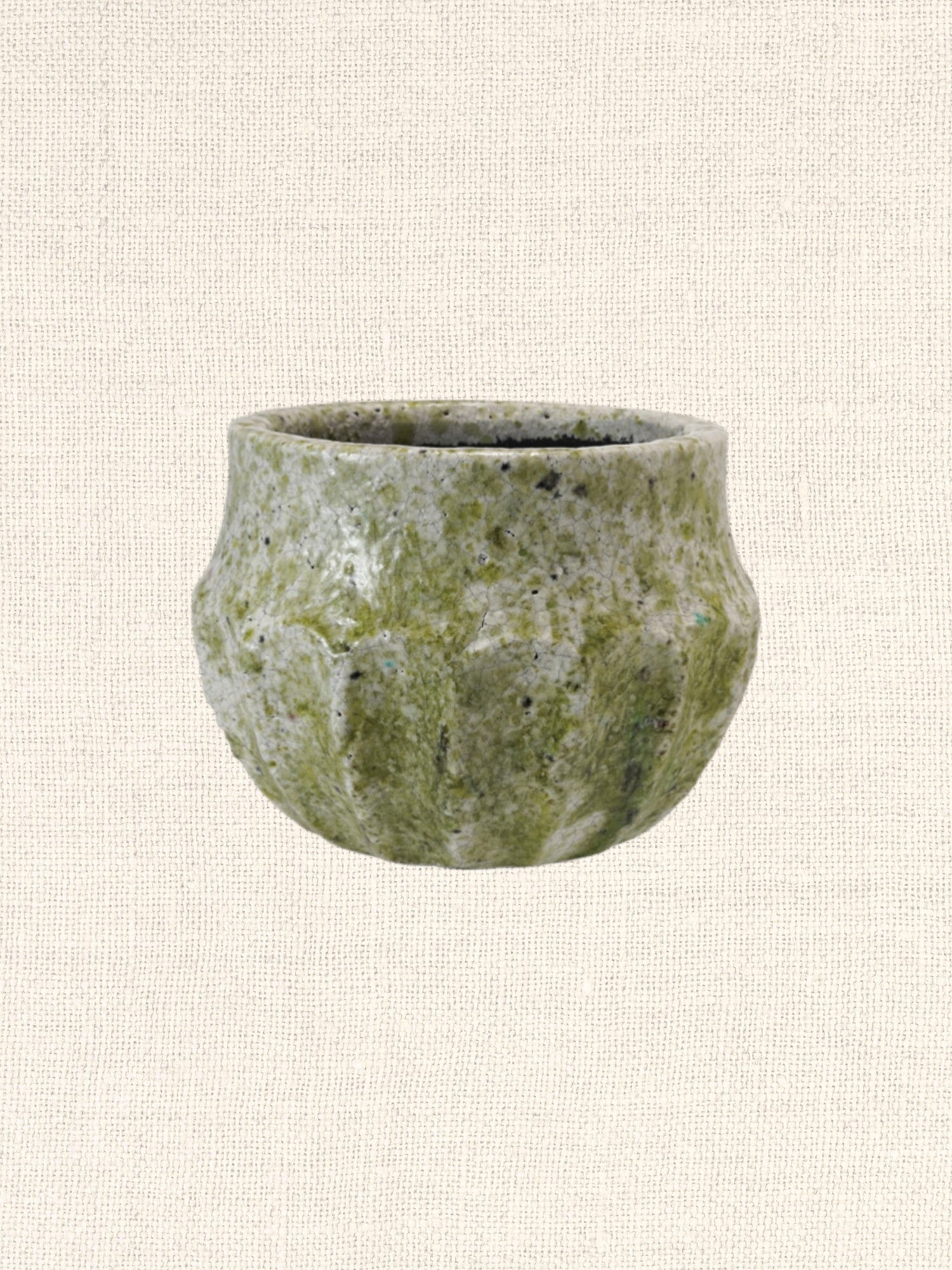 Terra-cotta Planter | Crackle Glaze | Terrazzo Finish