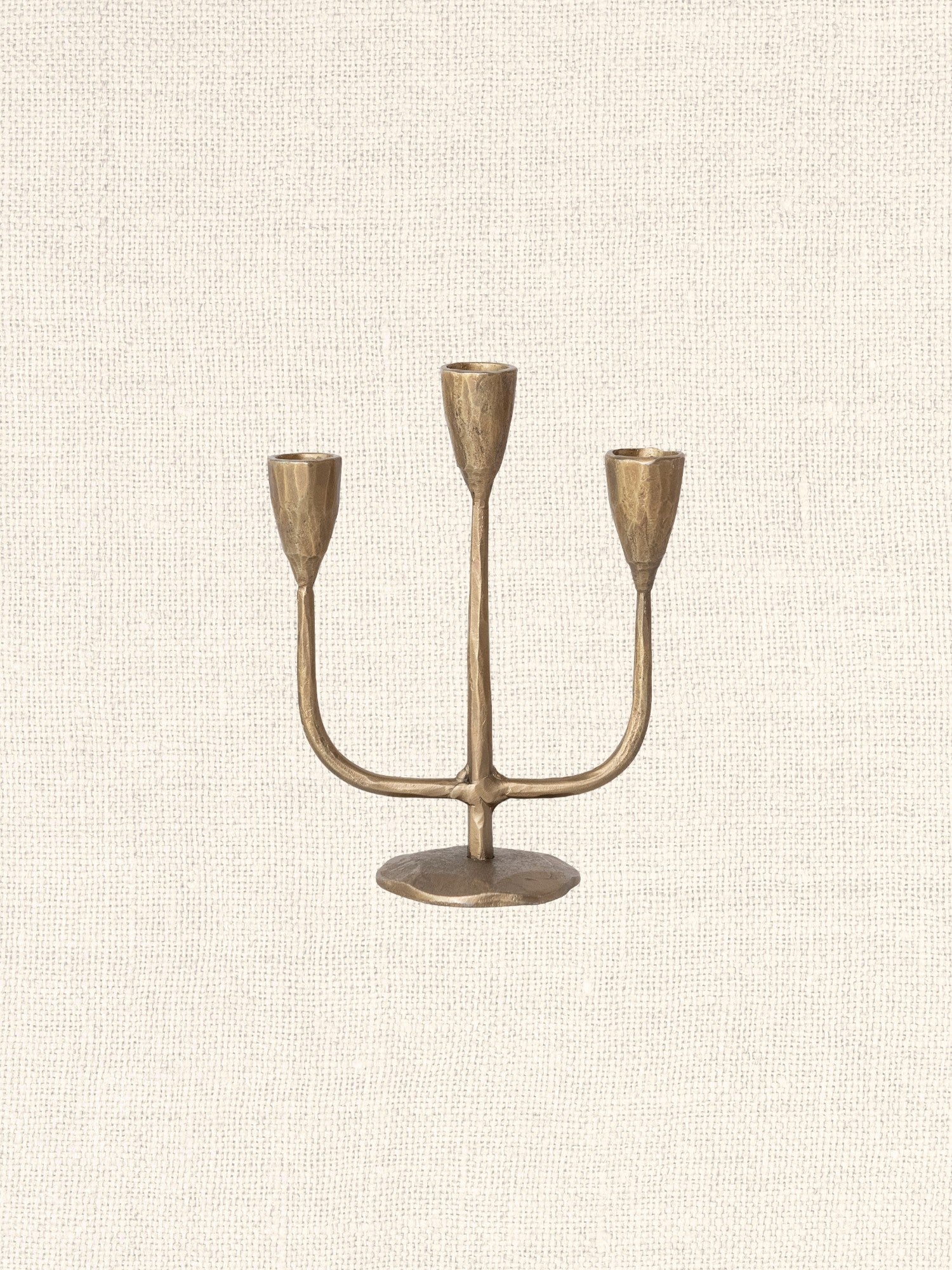 Hand Forged Iron Candelabra Antique Brass Finish