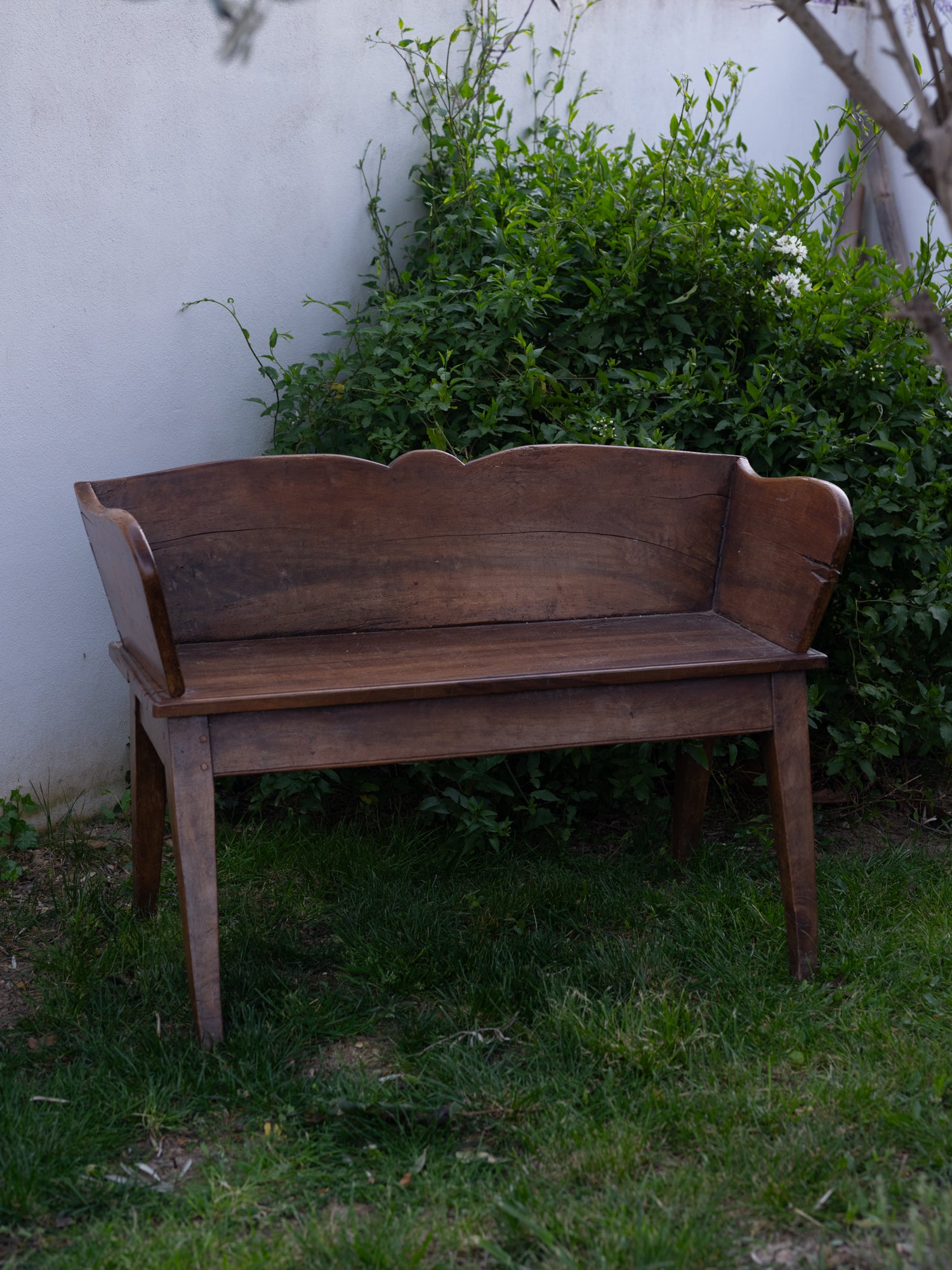 Vintage French Curved Back Bench