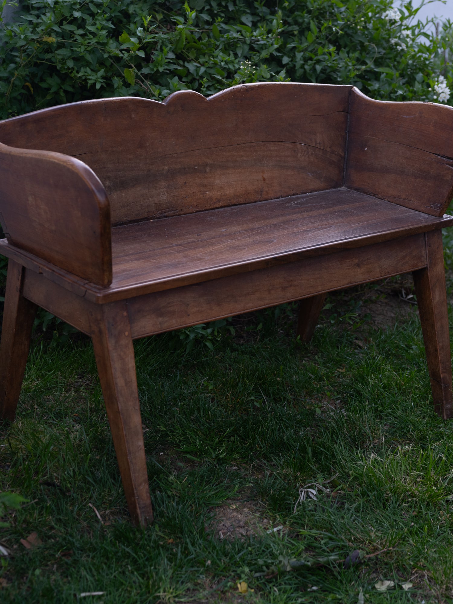 Vintage French Curved Back Bench