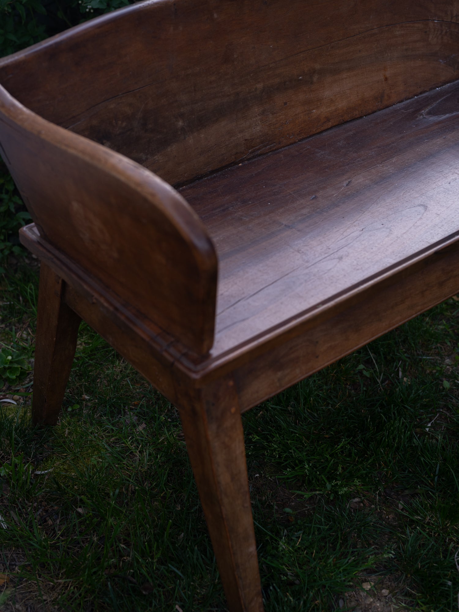 Vintage French Curved Back Bench