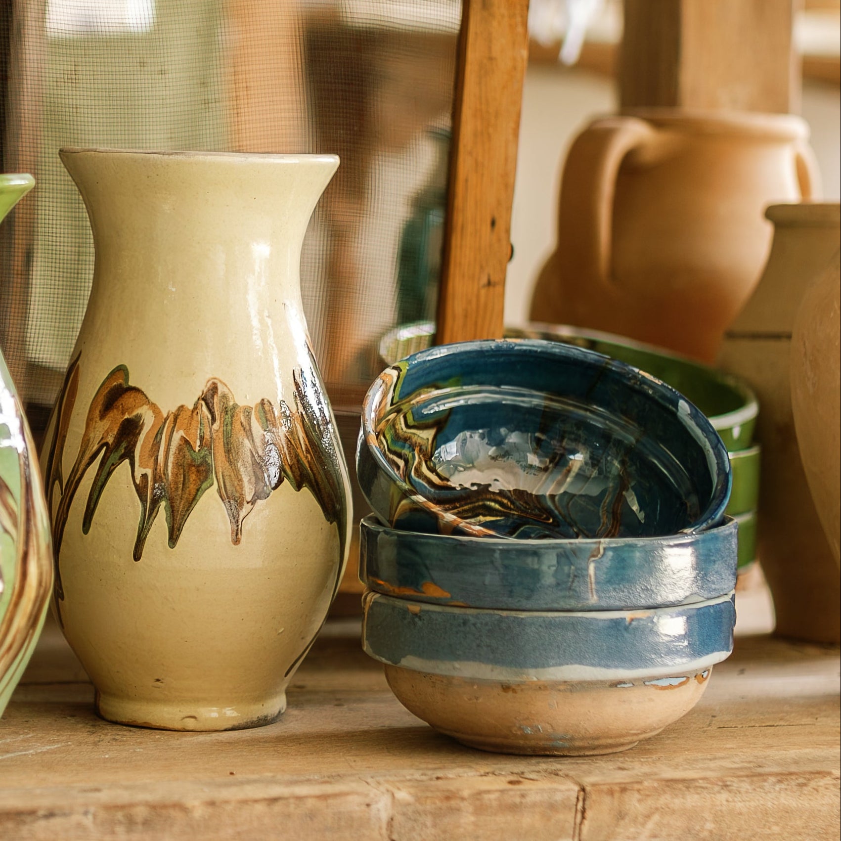 Marbleized Cottage Crafted Bowl | Blue | Medium