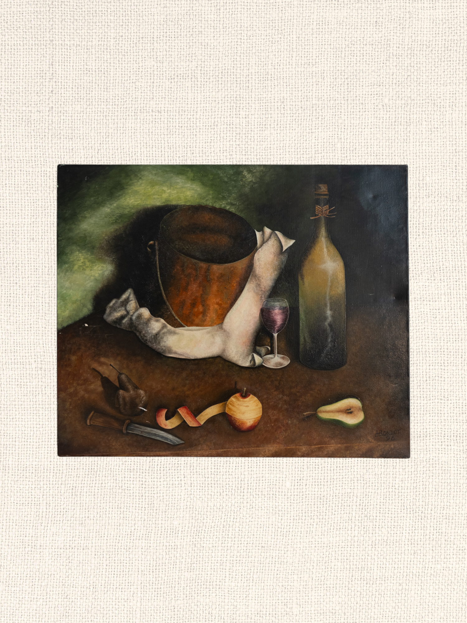 Vintage French Art | Wine Tasting Table | Oil