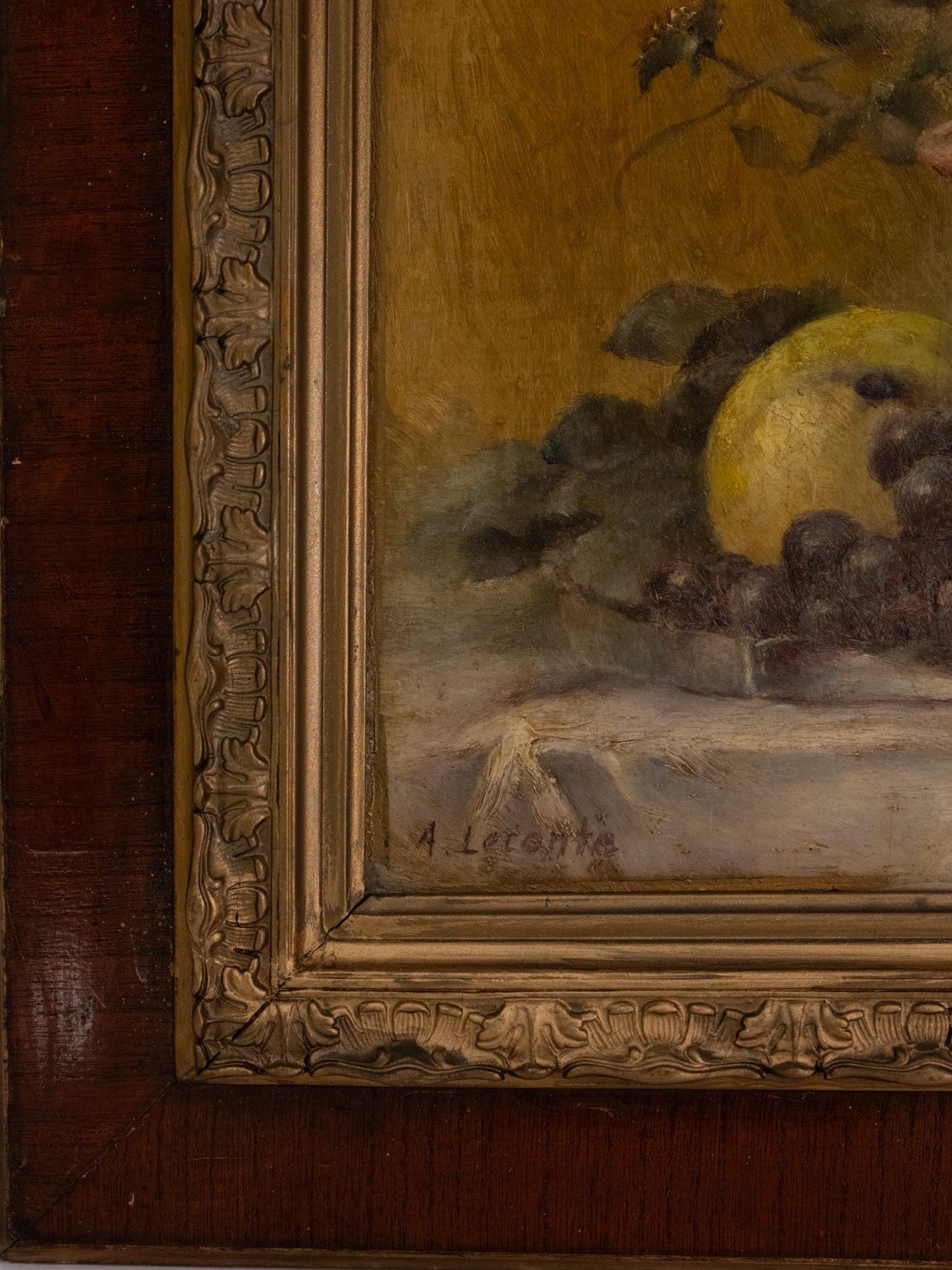 Vintage French Art | Pink Florals | Oil | Framed