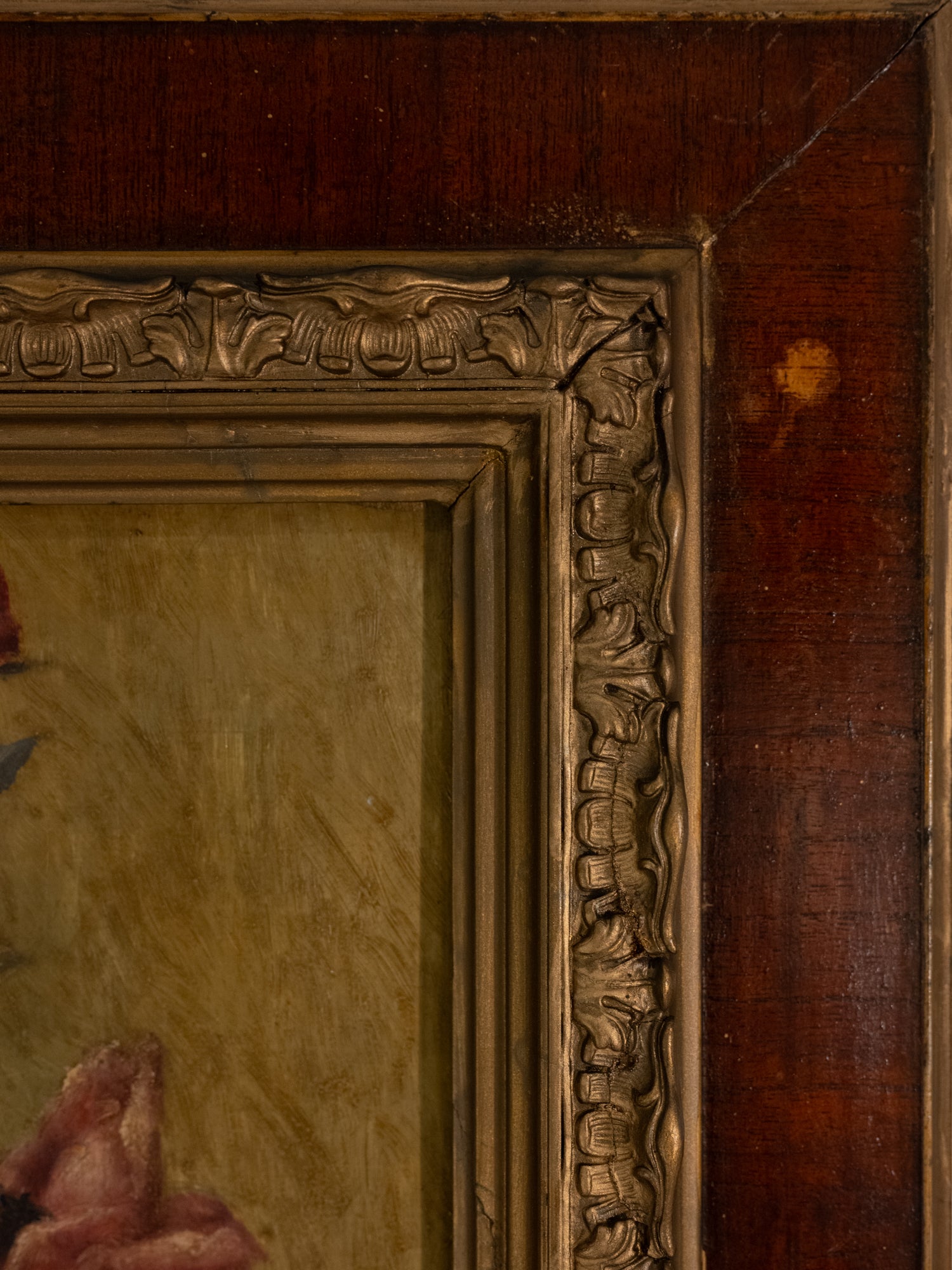 Vintage French Art | Pink Florals | Oil | Framed