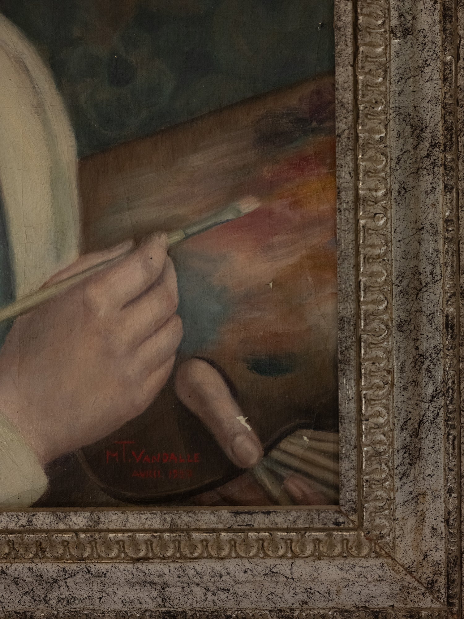 Vintage French Art | Woman Painting | Oil | Framed