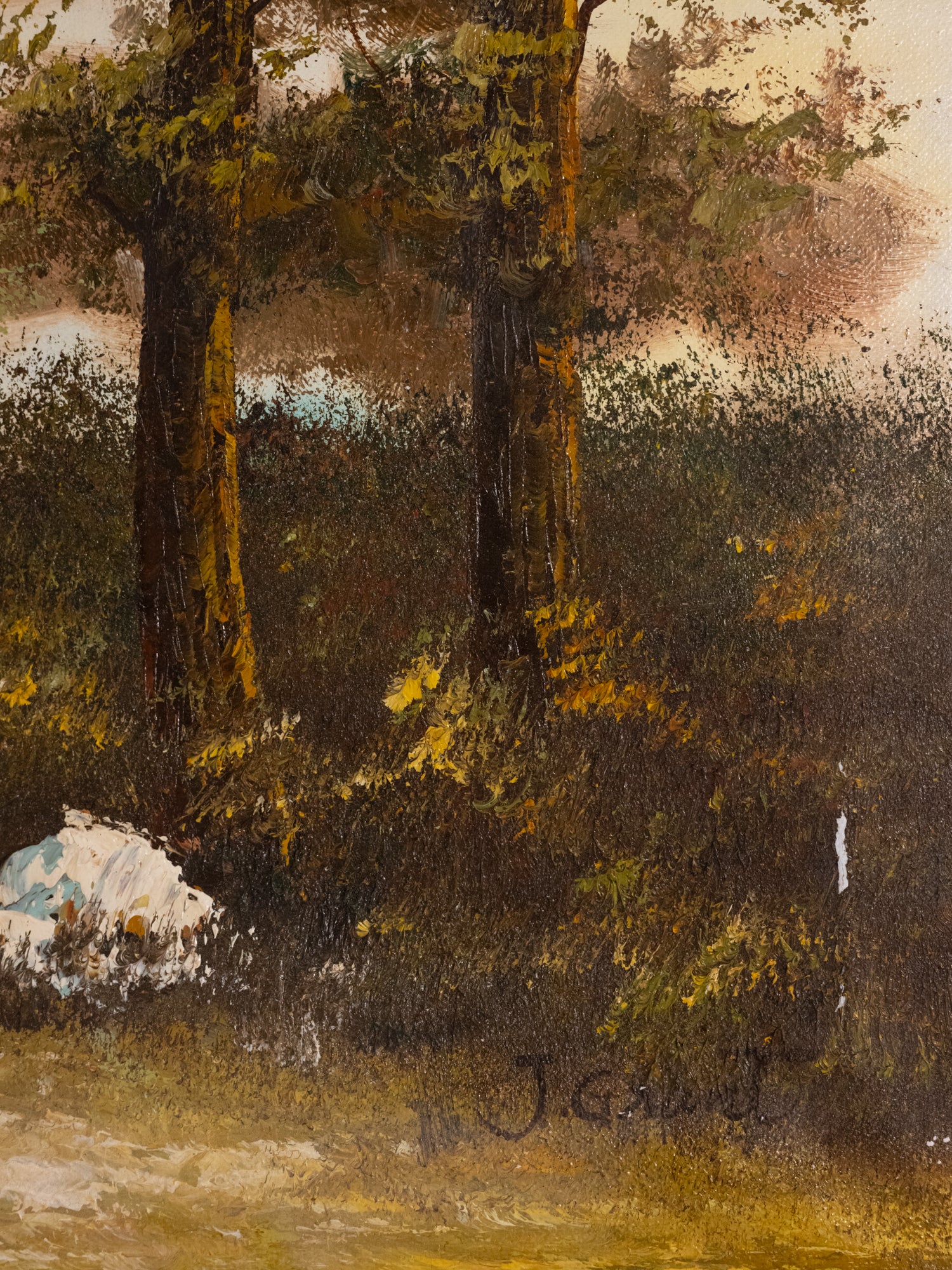 Vintage French Art | Spring Setting | Oil