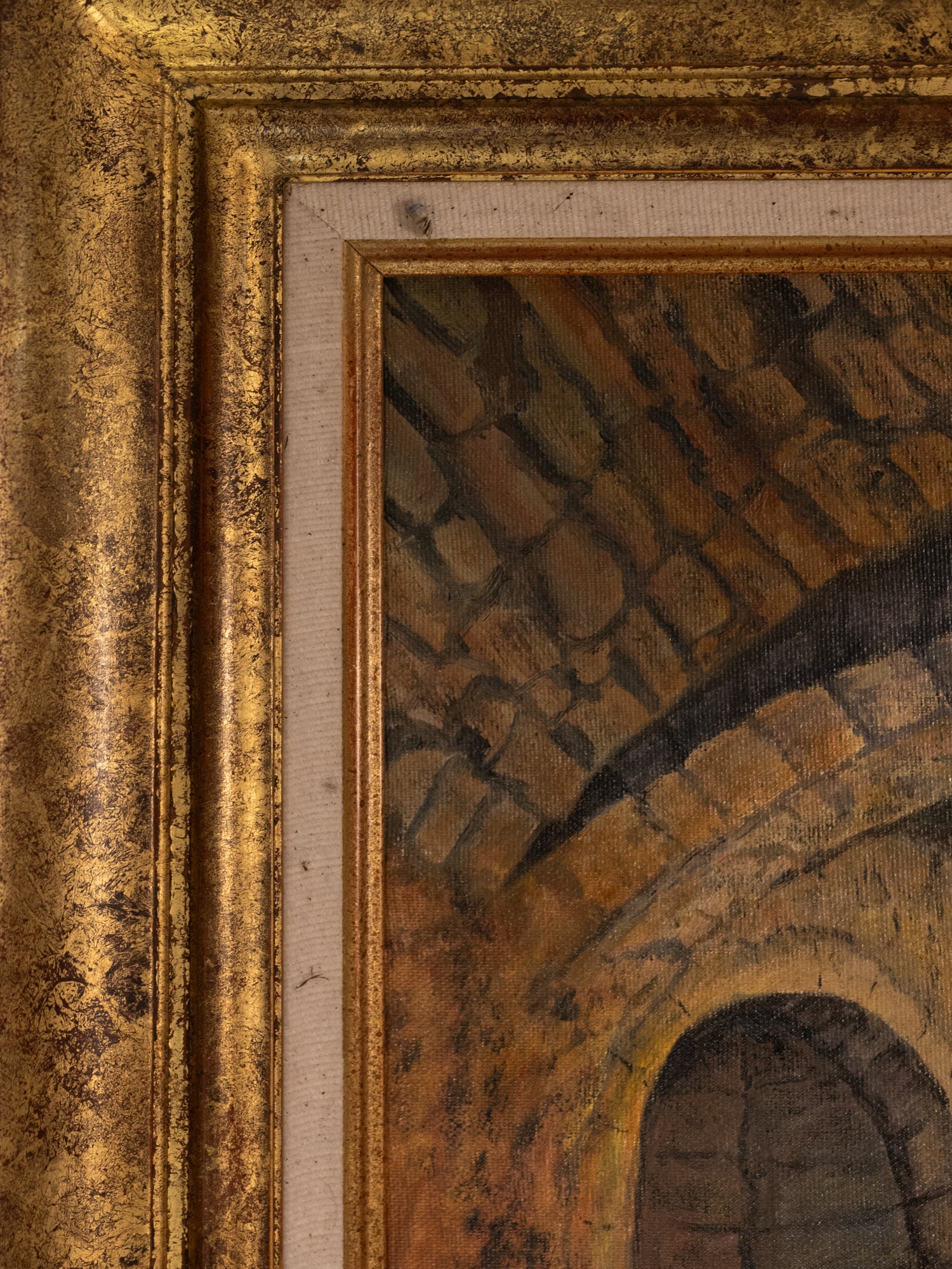 Vintage French Art | French Cellar | Oil | Framed