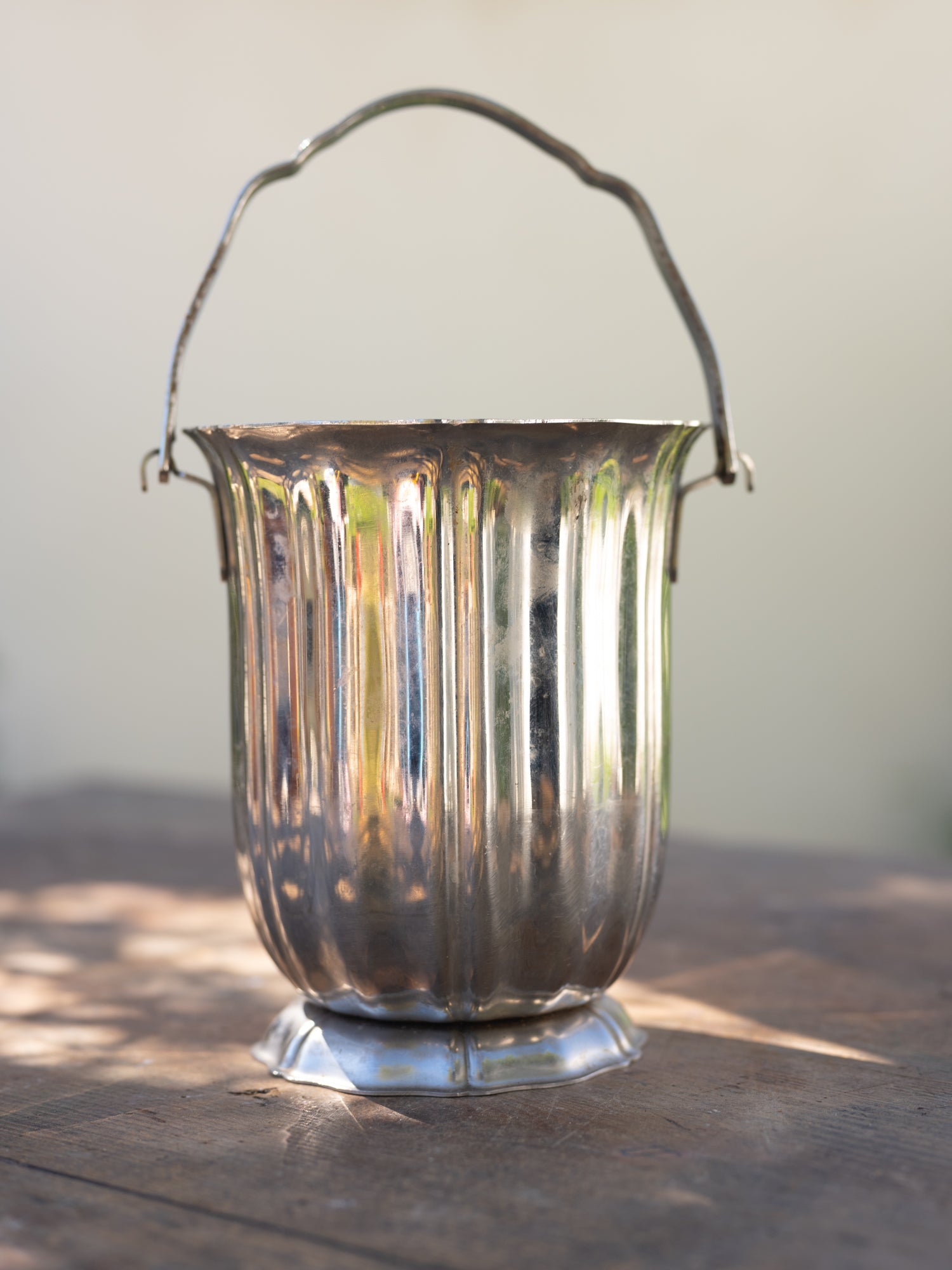 Vintage French Silver Fluted Ice Bucket