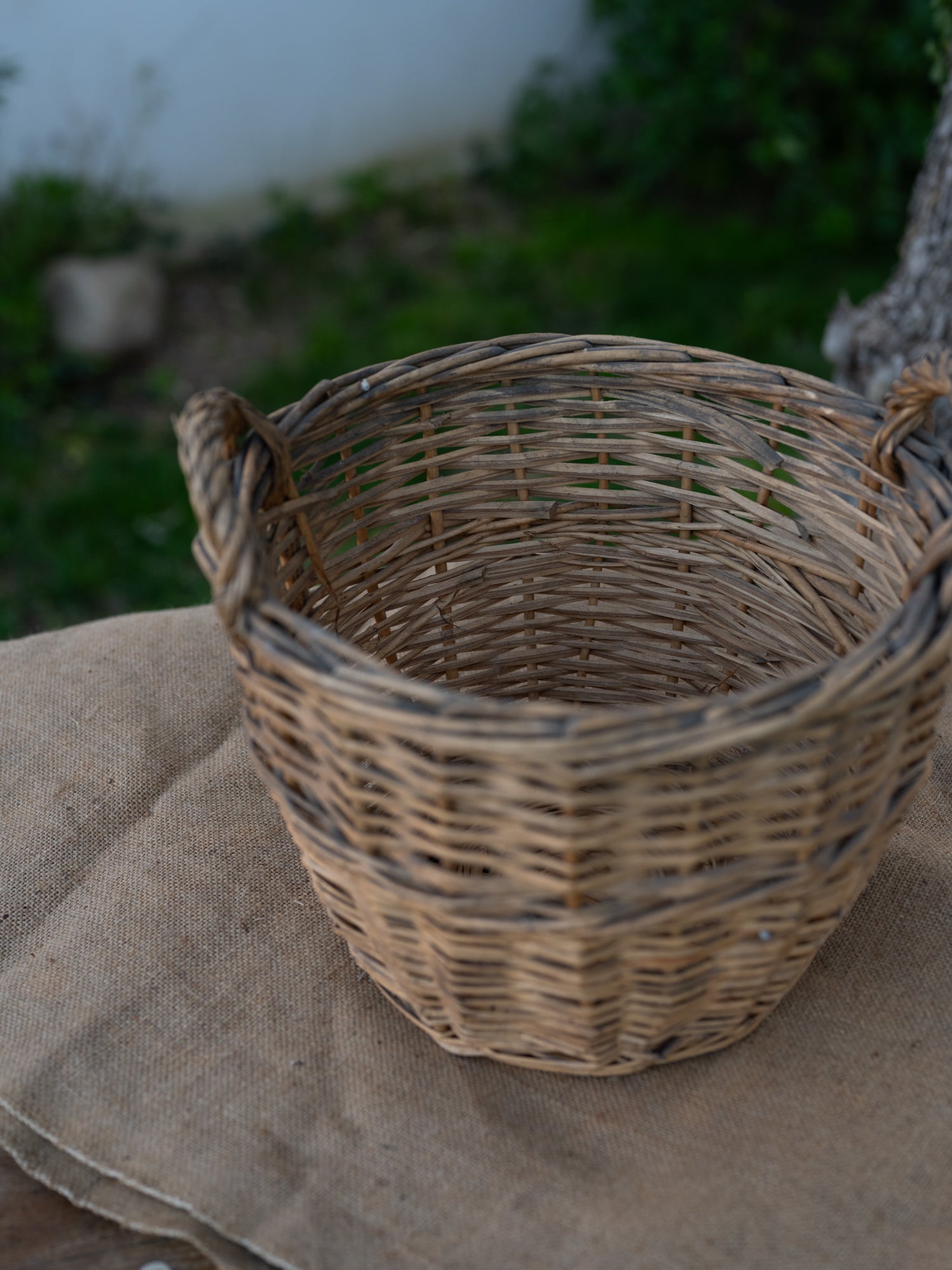 Vintage French Basket | Double Handle | Light