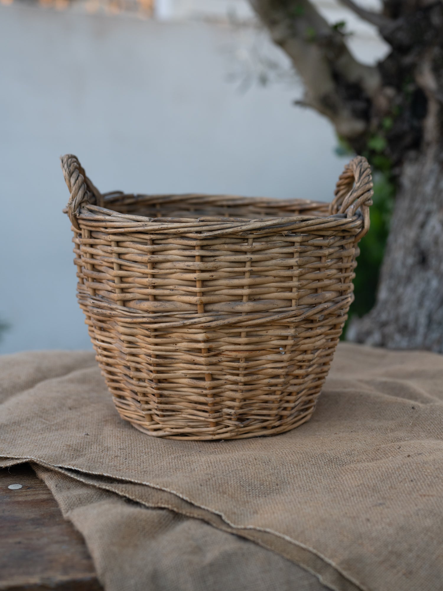 Vintage French Basket | Double Handle | Light