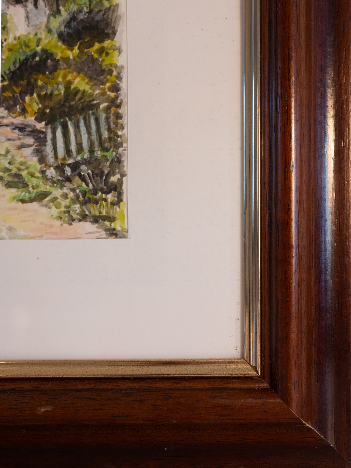 Vintage French Art | Village w Bridge | Framed