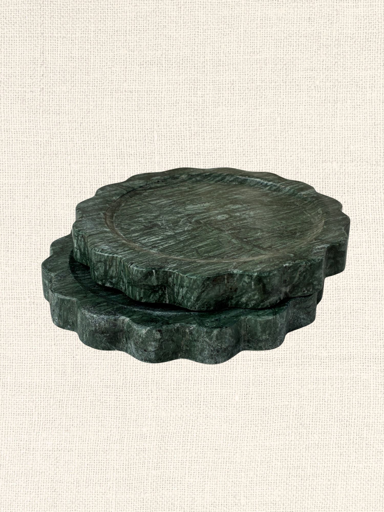 Green Scalloped Marble Dish