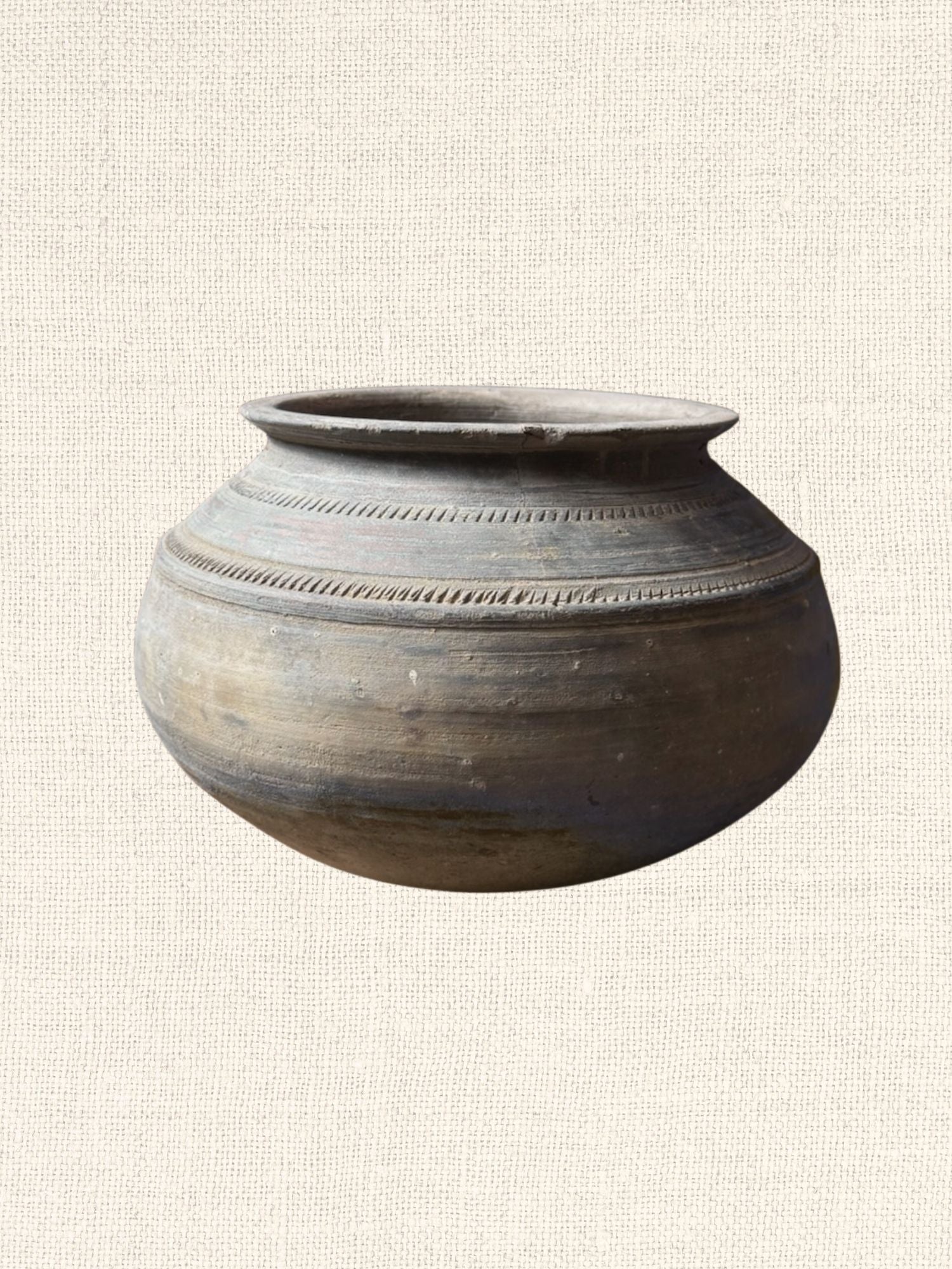 Indian Clay Rounded Vessel