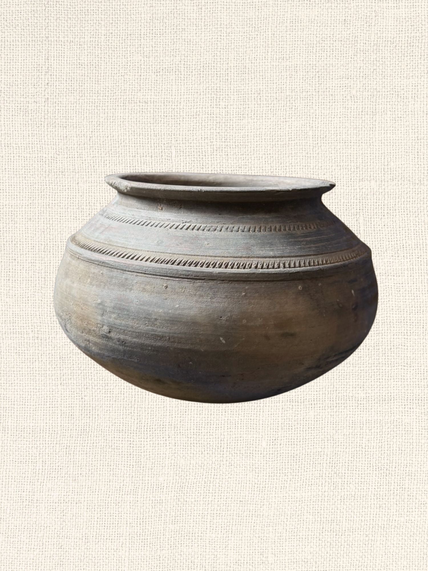 Indian Clay Rounded Vessel