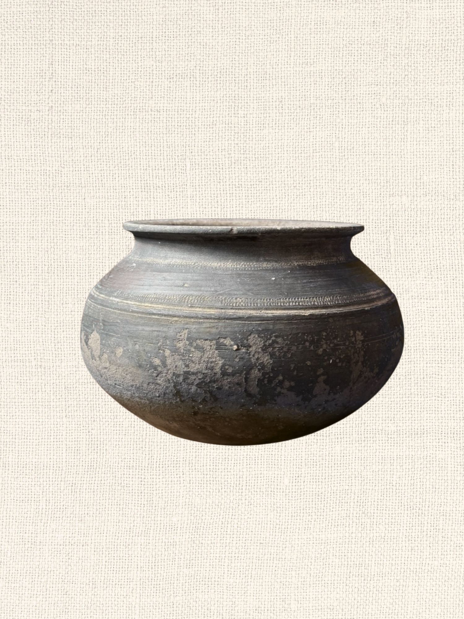 Indian Clay Rounded Vessel